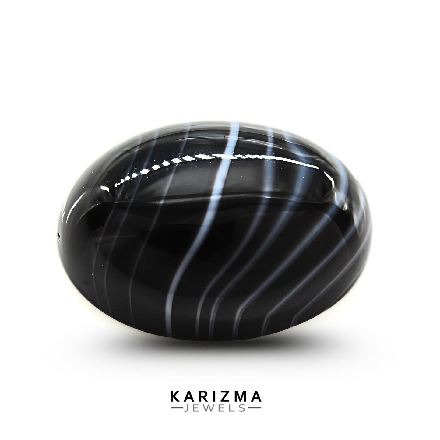 12.7Ct Natural Black and Grey Sulemani Hakik Oval Gemstone