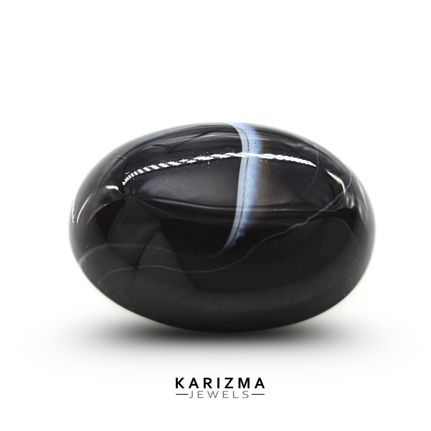 13Ct Natural Black and Grey Sulemani Hakik Oval Gemstone