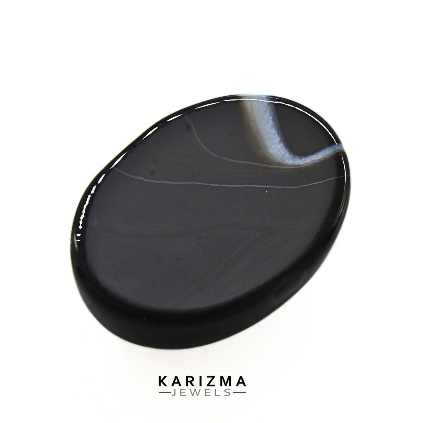 13Ct Natural Black and Grey Sulemani Hakik Oval Gemstone