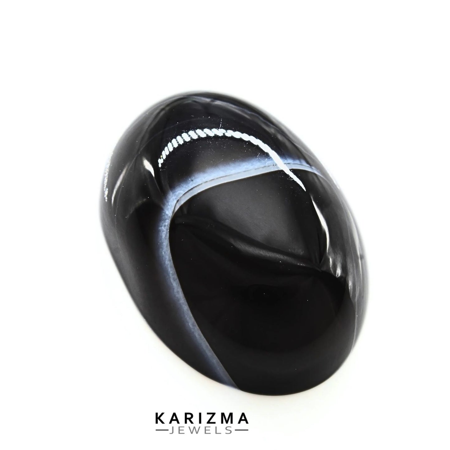 13Ct Natural Black and Grey Sulemani Hakik Oval Gemstone