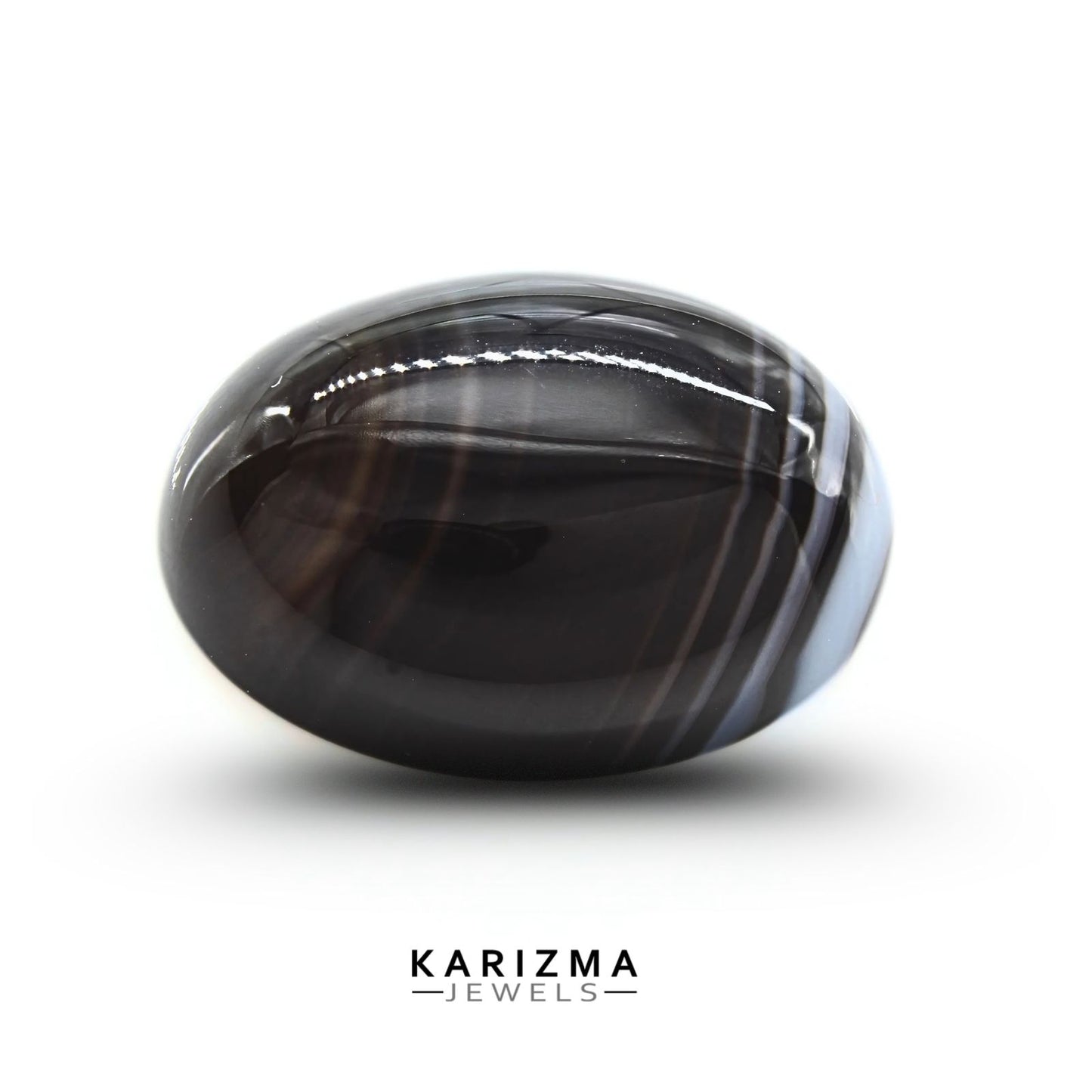 12.9Ct Natural Black and Grey Sulemani Hakik Oval Gemstone