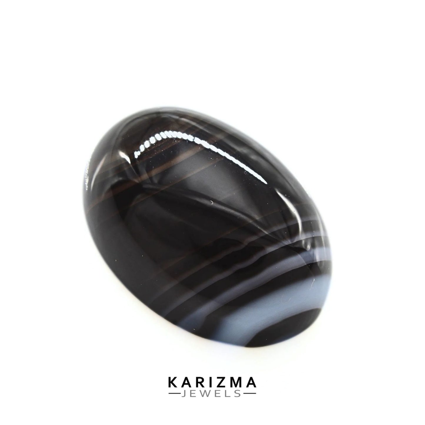 12.9Ct Natural Black and Grey Sulemani Hakik Oval Gemstone