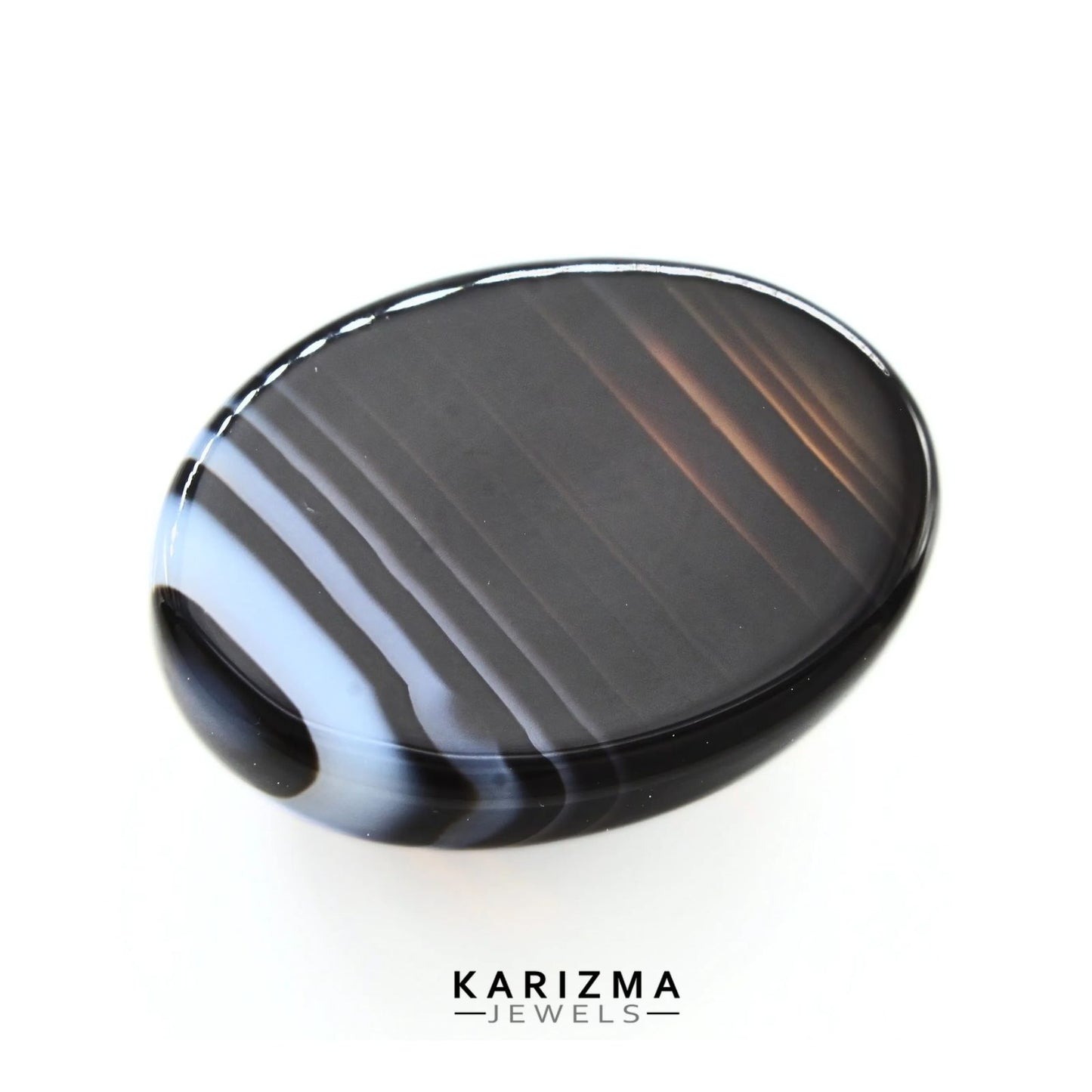 12.9Ct Natural Black and Grey Sulemani Hakik Oval Gemstone
