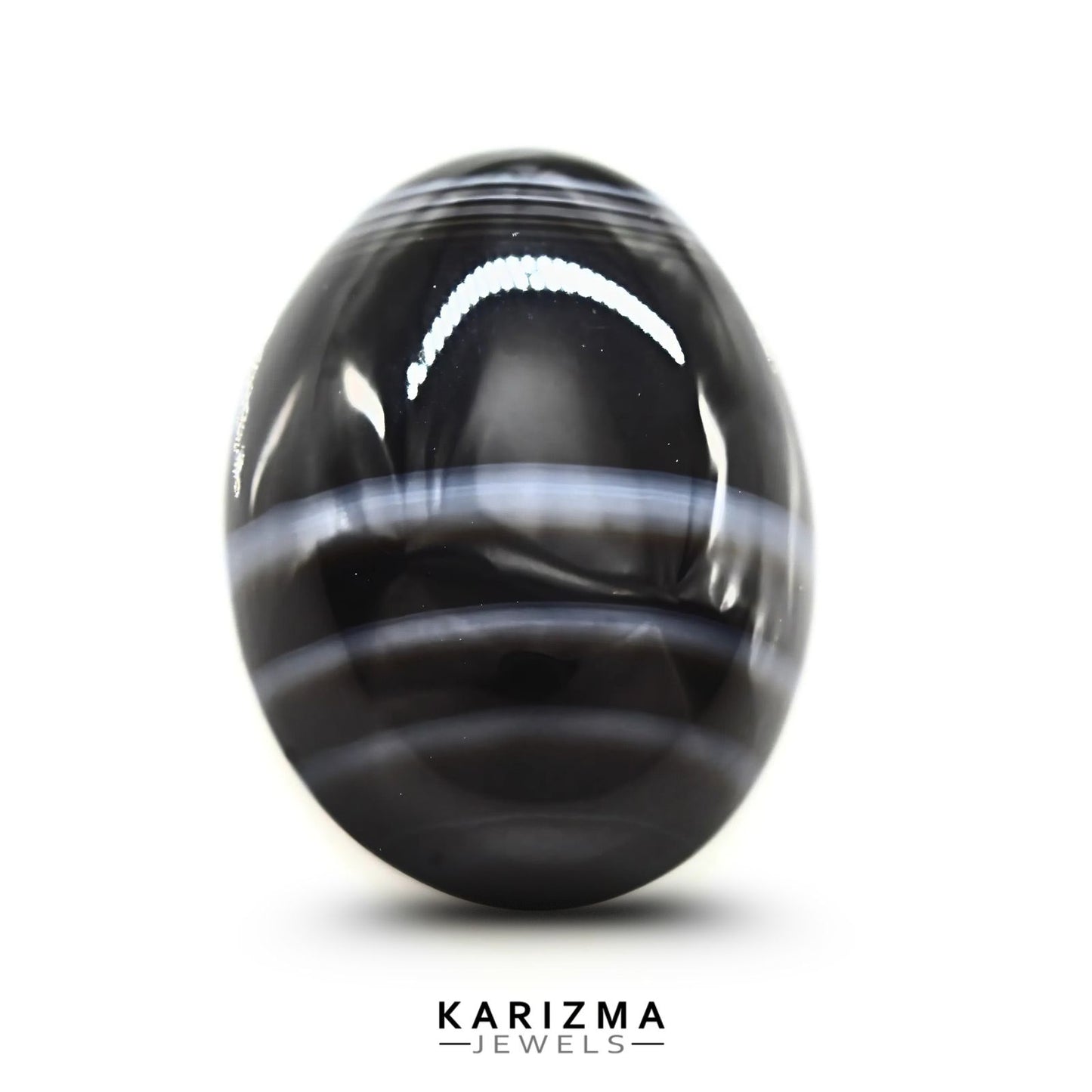 12.5Ct Natural Black and Grey Sulemani Hakik Oval Gemstone