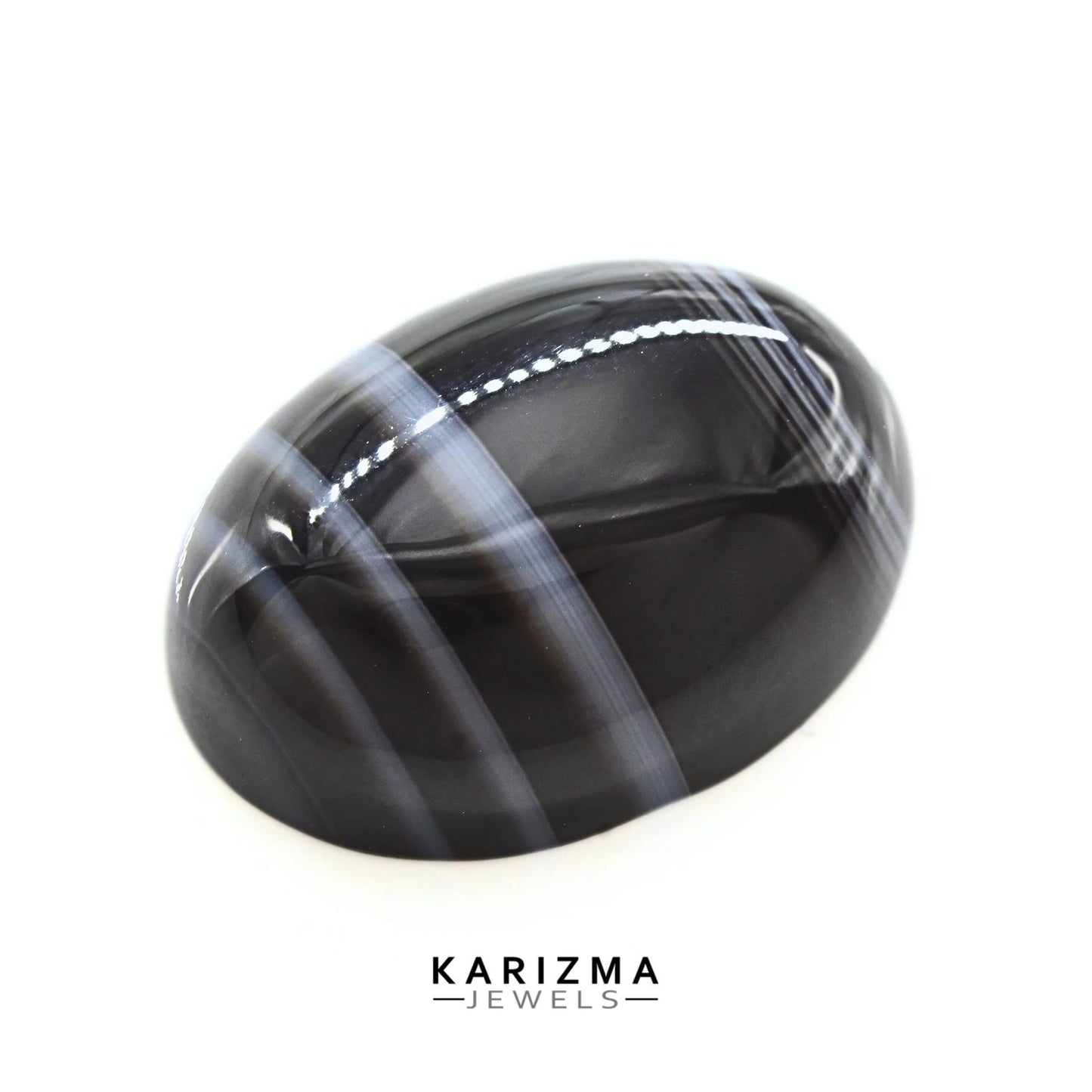 12.5Ct Natural Black and Grey Sulemani Hakik Oval Gemstone
