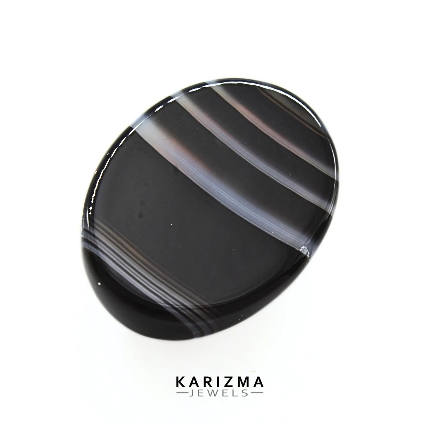 12.5Ct Natural Black and Grey Sulemani Hakik Oval Gemstone