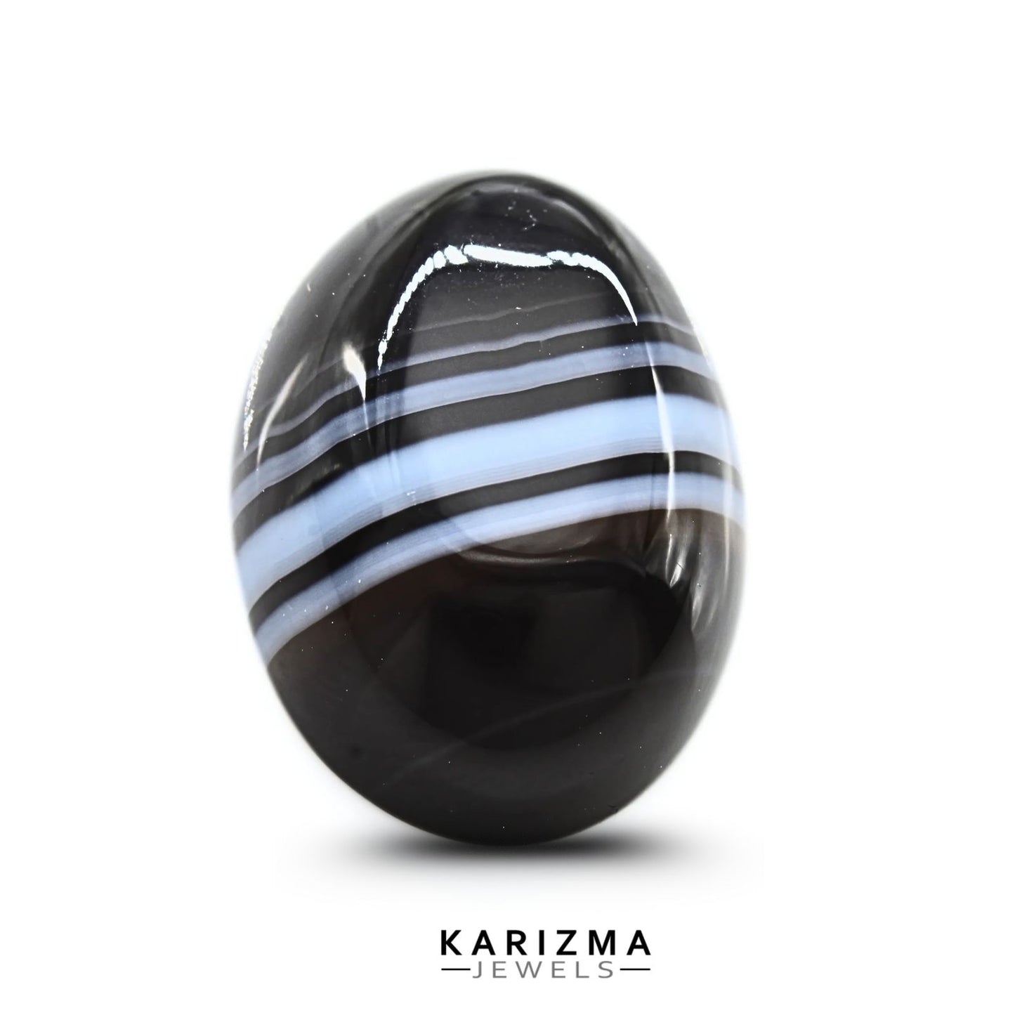 12.6Ct Natural Black and Grey Sulemani Hakik Oval Gemstone