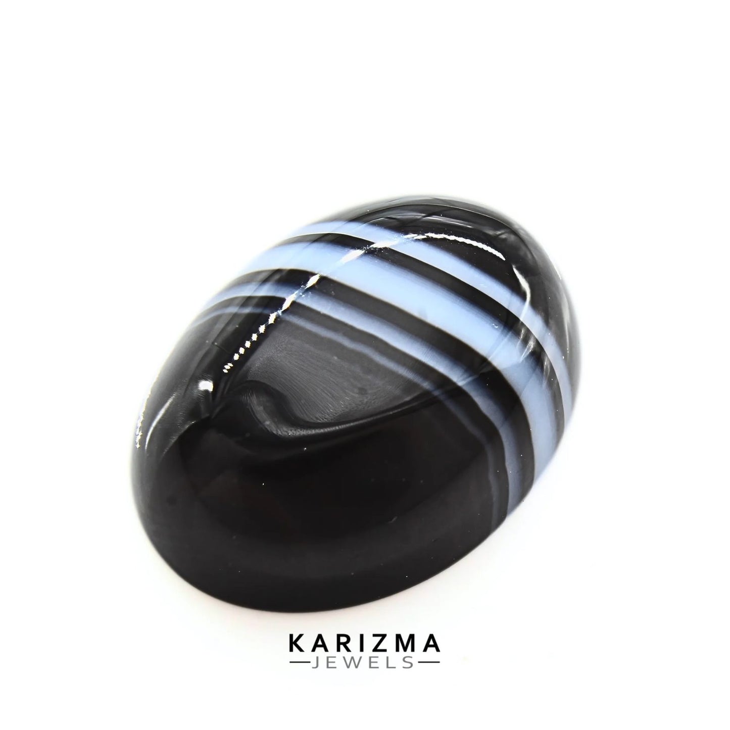 12.6Ct Natural Black and Grey Sulemani Hakik Oval Gemstone