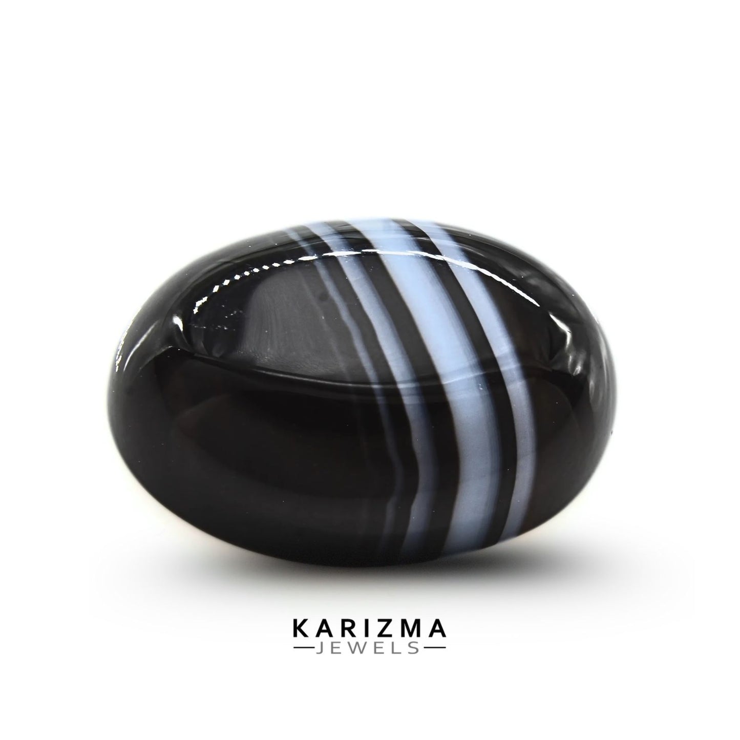 12.6Ct Natural Black and Grey Sulemani Hakik Oval Gemstone