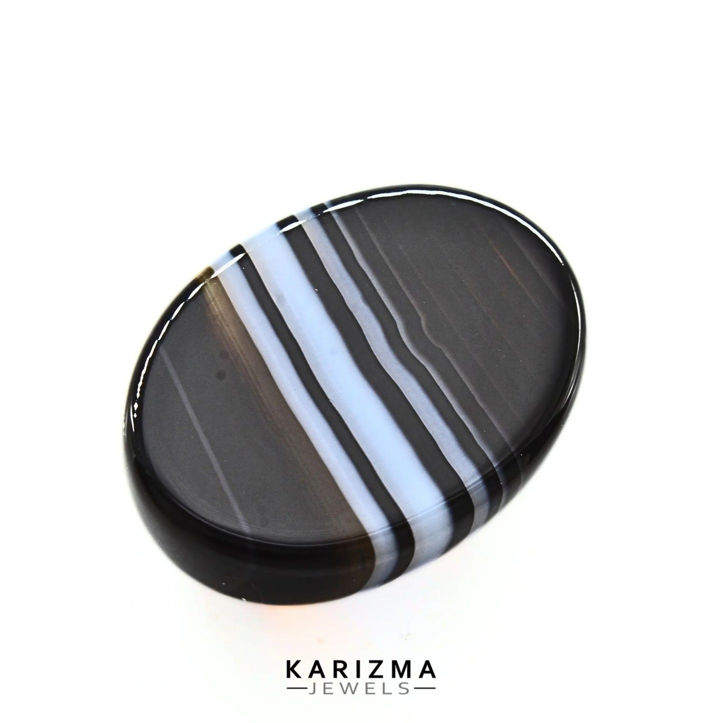 12.6Ct Natural Black and Grey Sulemani Hakik Oval Gemstone