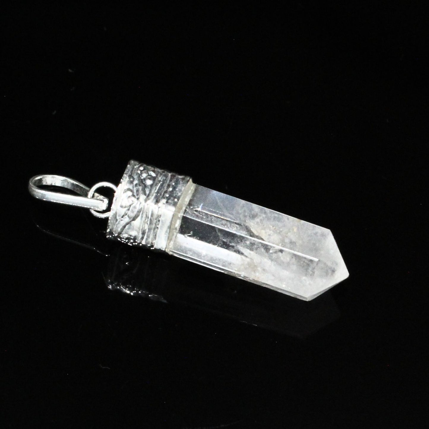 20.6Ct Natural Quartz Crystal Healing Point Pencil Pendant