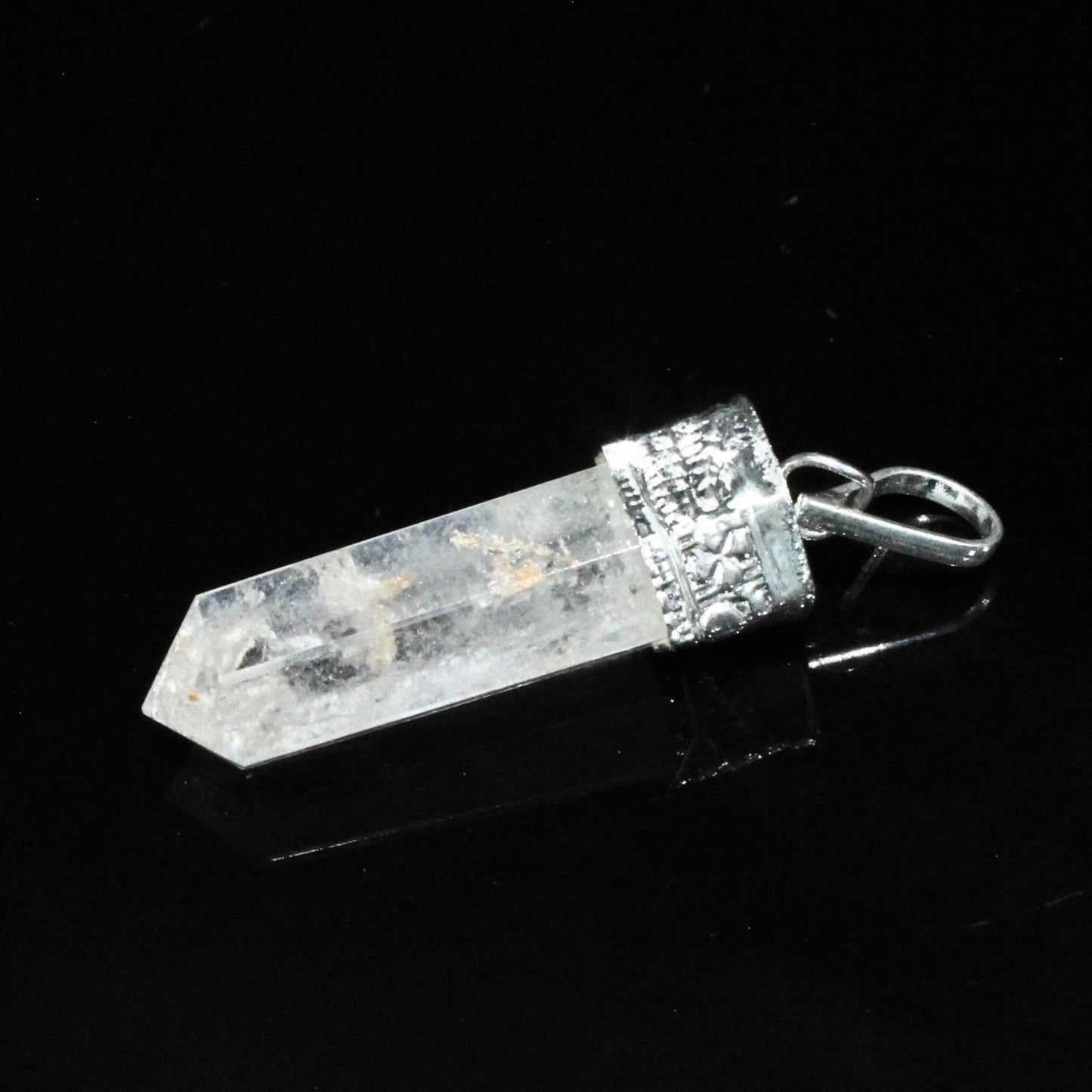 20.8Ct Natural Quartz Crystal Healing Point Pencil Pendant