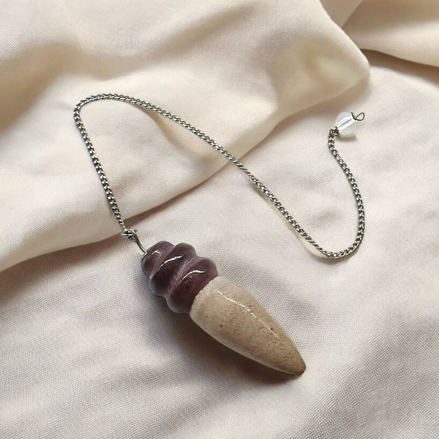 75.6CT Natural Shiva Lingam Polished Point Pendulum Dowser Healing Reiki