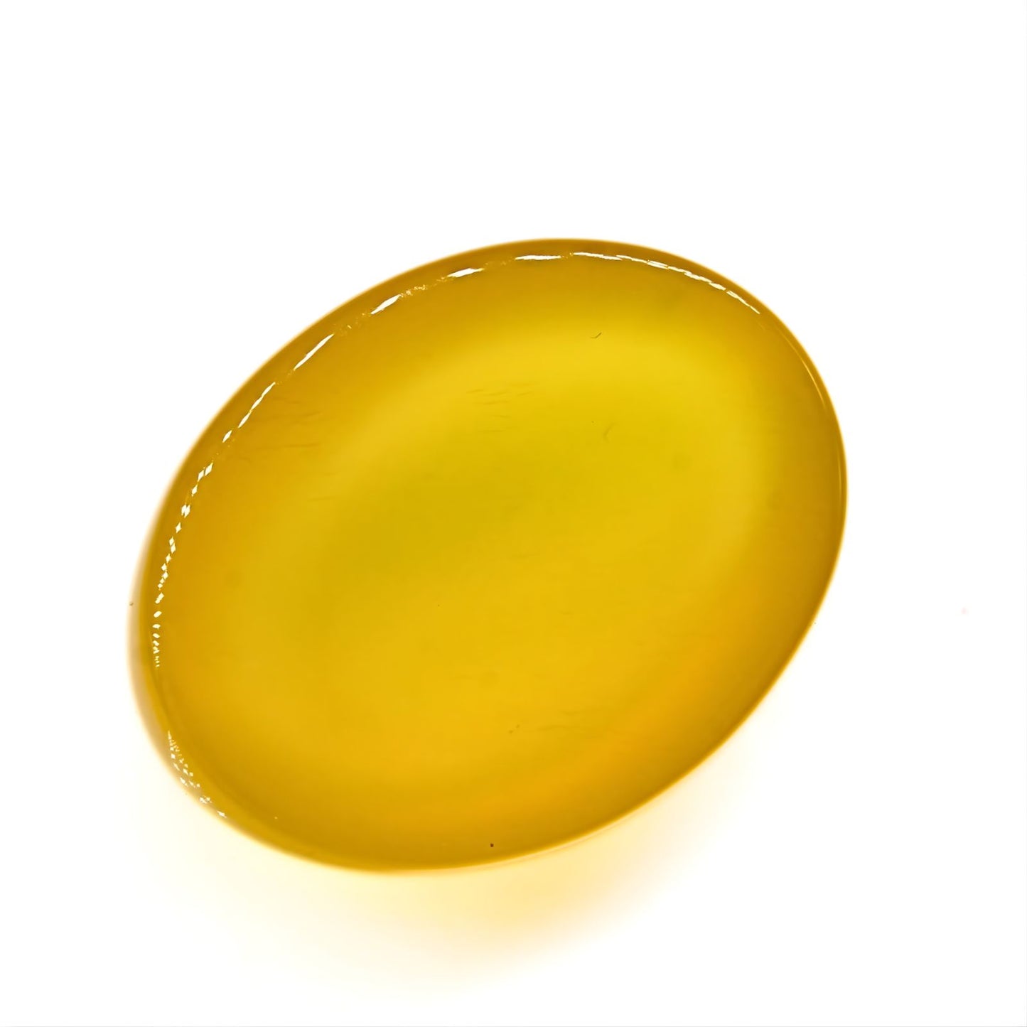 12.2Ct Natural Yellow Agate (Hakik) Oval Gemstone