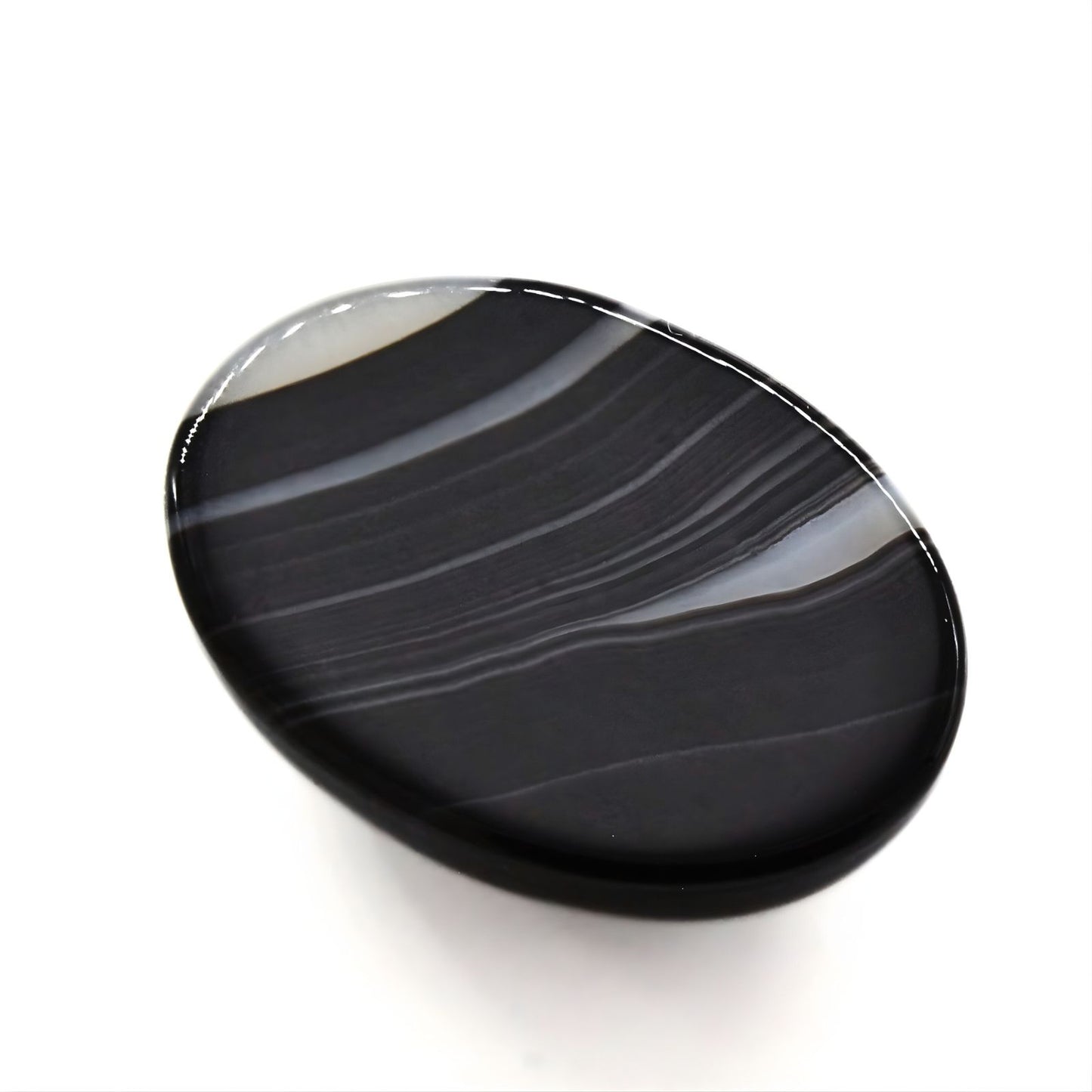 12.8Ct Natural Black and Grey Sulemani Hakik Oval Gemstone