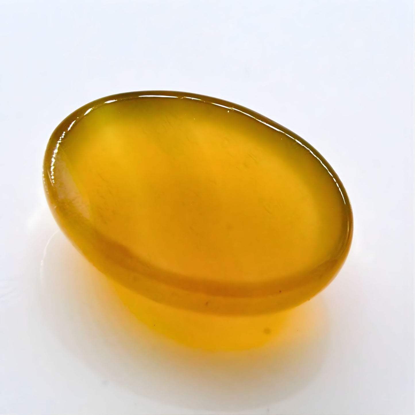 11.9Ct Natural Yellow Agate (Hakik) Oval Gemstone
