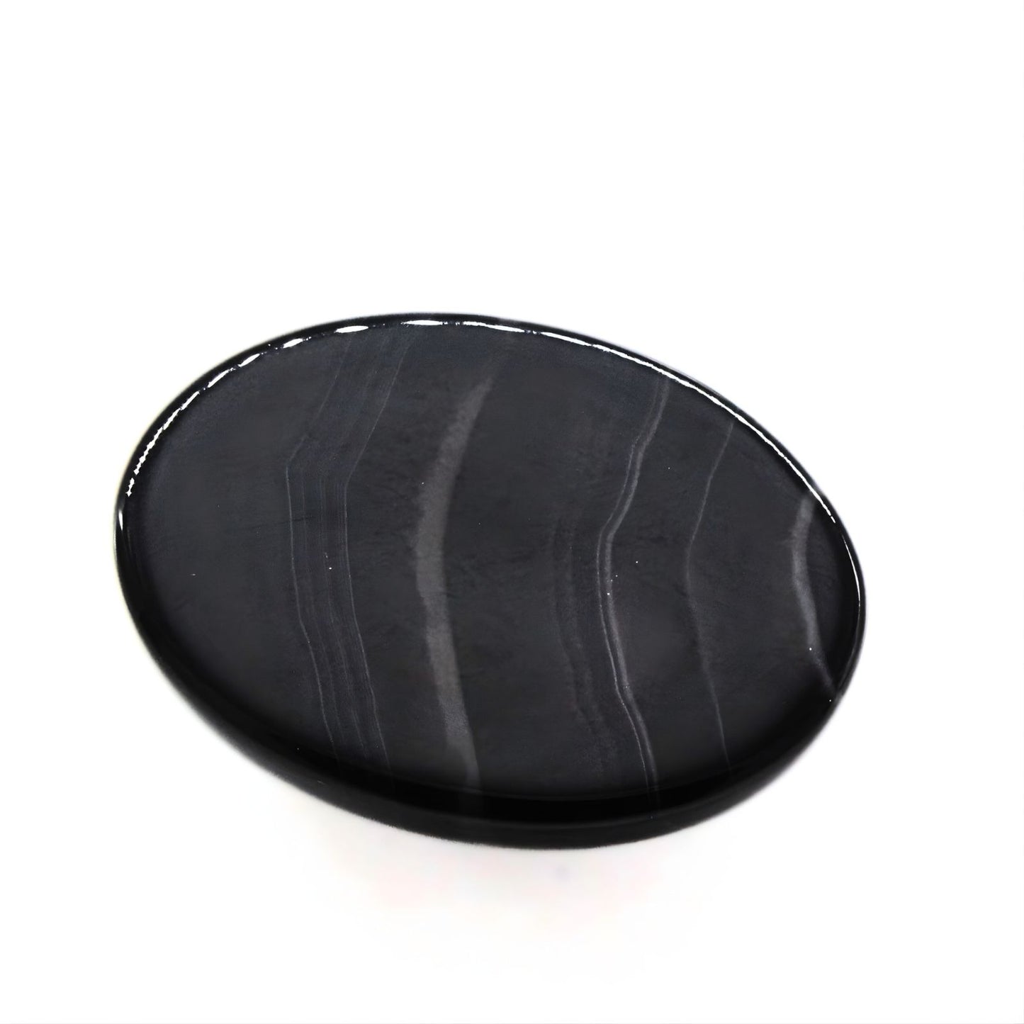 12.4Ct Natural Black and Grey Sulemani Hakik Oval Gemstone