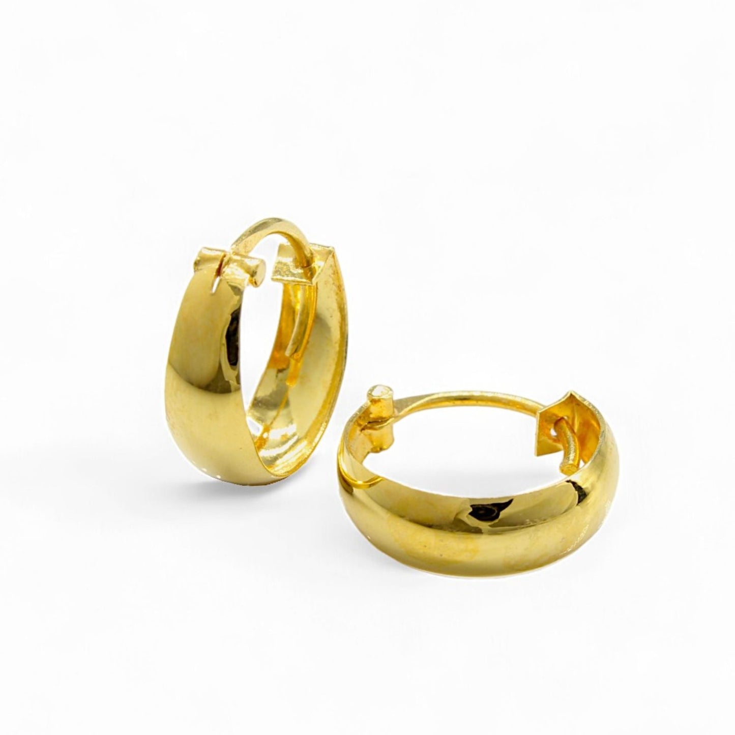 Ethnic Indian hinged hoop Men Women EARRINGS 18k Solid Yellow Gold