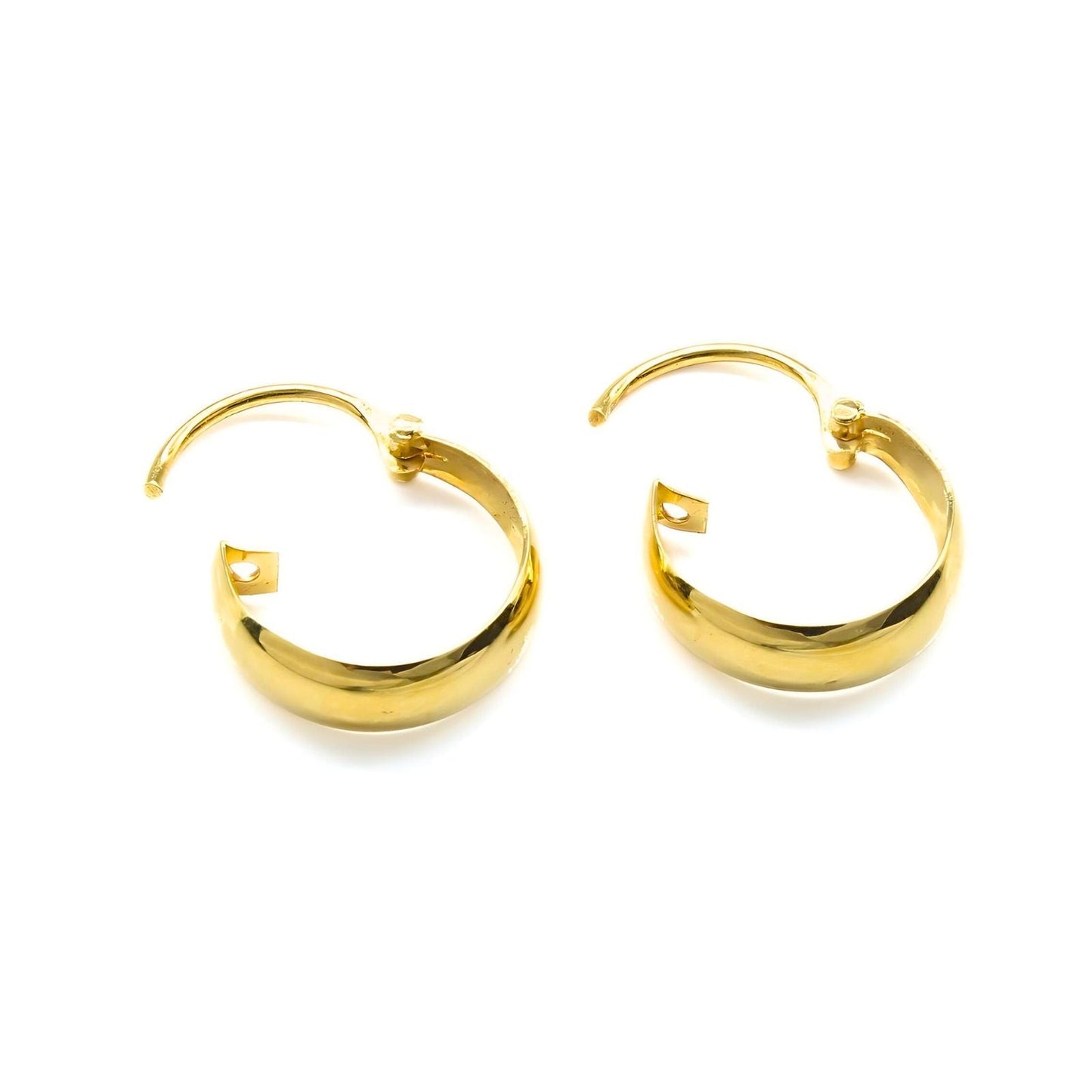 Ethnic Indian hinged hoop Men Women EARRINGS 18k Solid Yellow Gold