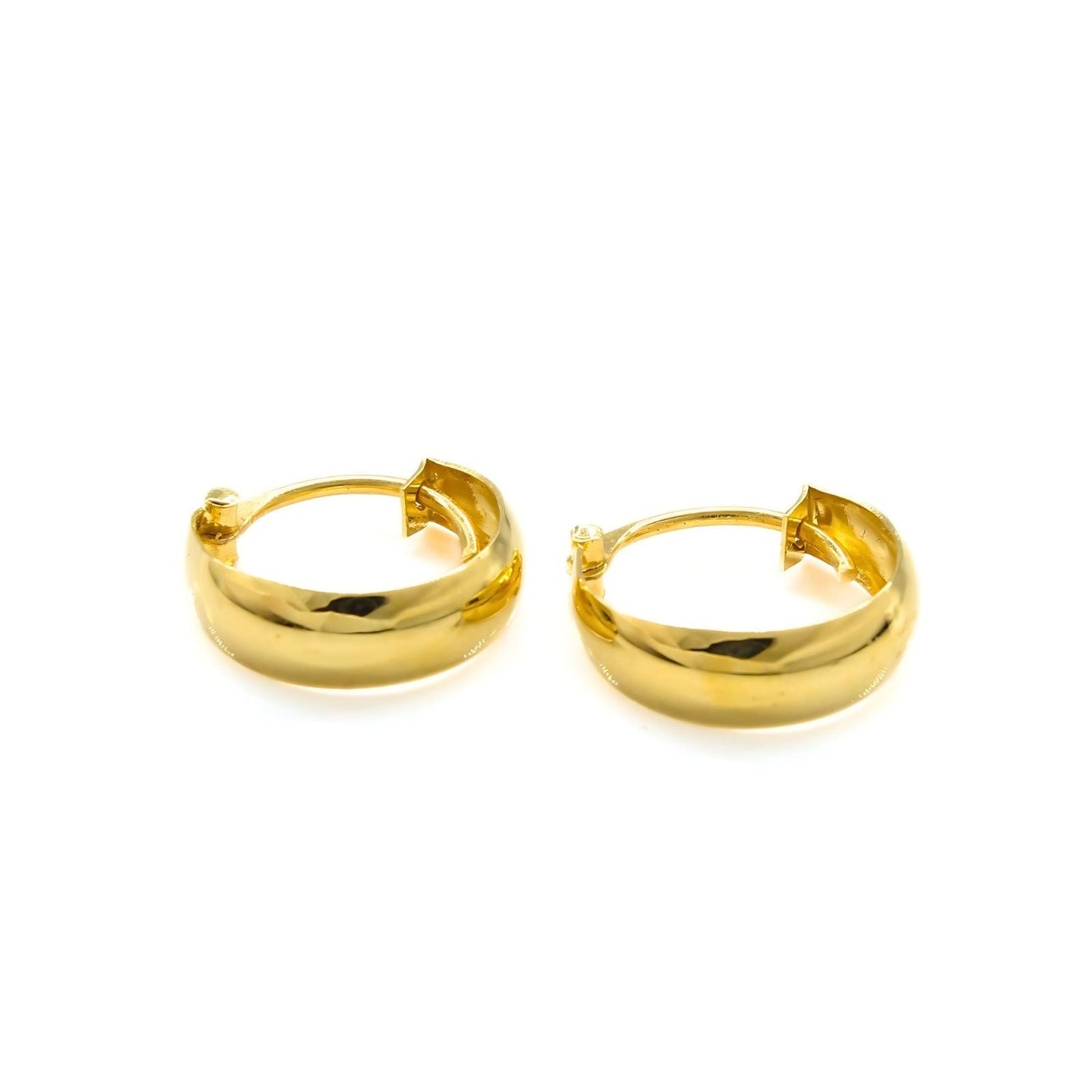 Ethnic Indian hinged hoop Men Women EARRINGS 18k Solid Yellow Gold