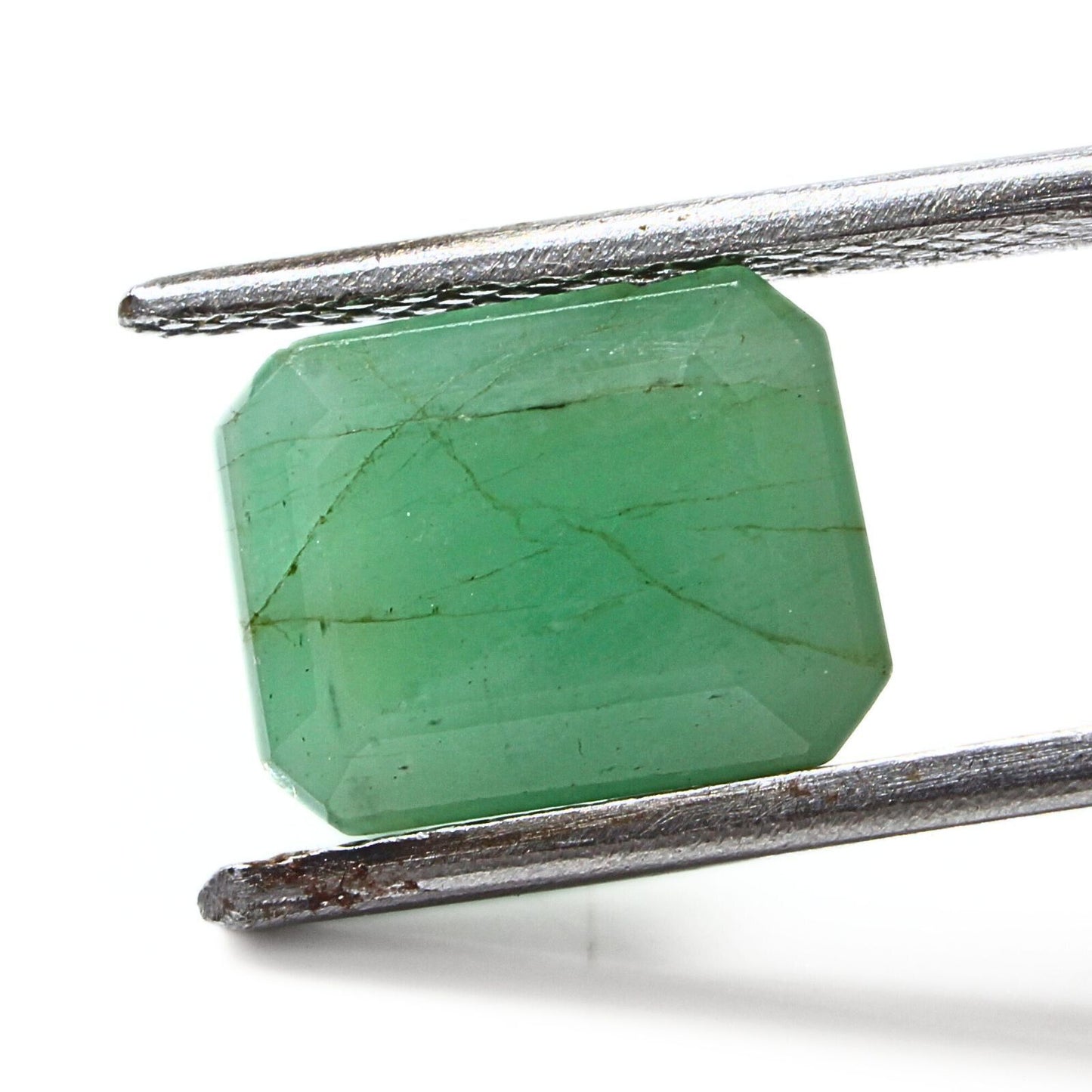 3.8Ct Natural Green Emerald (Panna) Rectangle Cut Gemstone