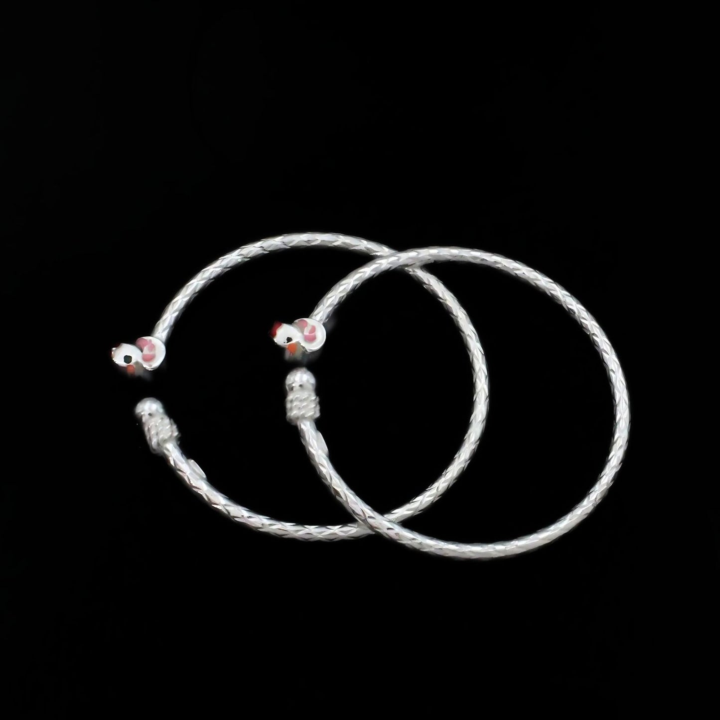 Real 925 Silver Excellent gifting duck design kids Bangles Bracelet - Pair