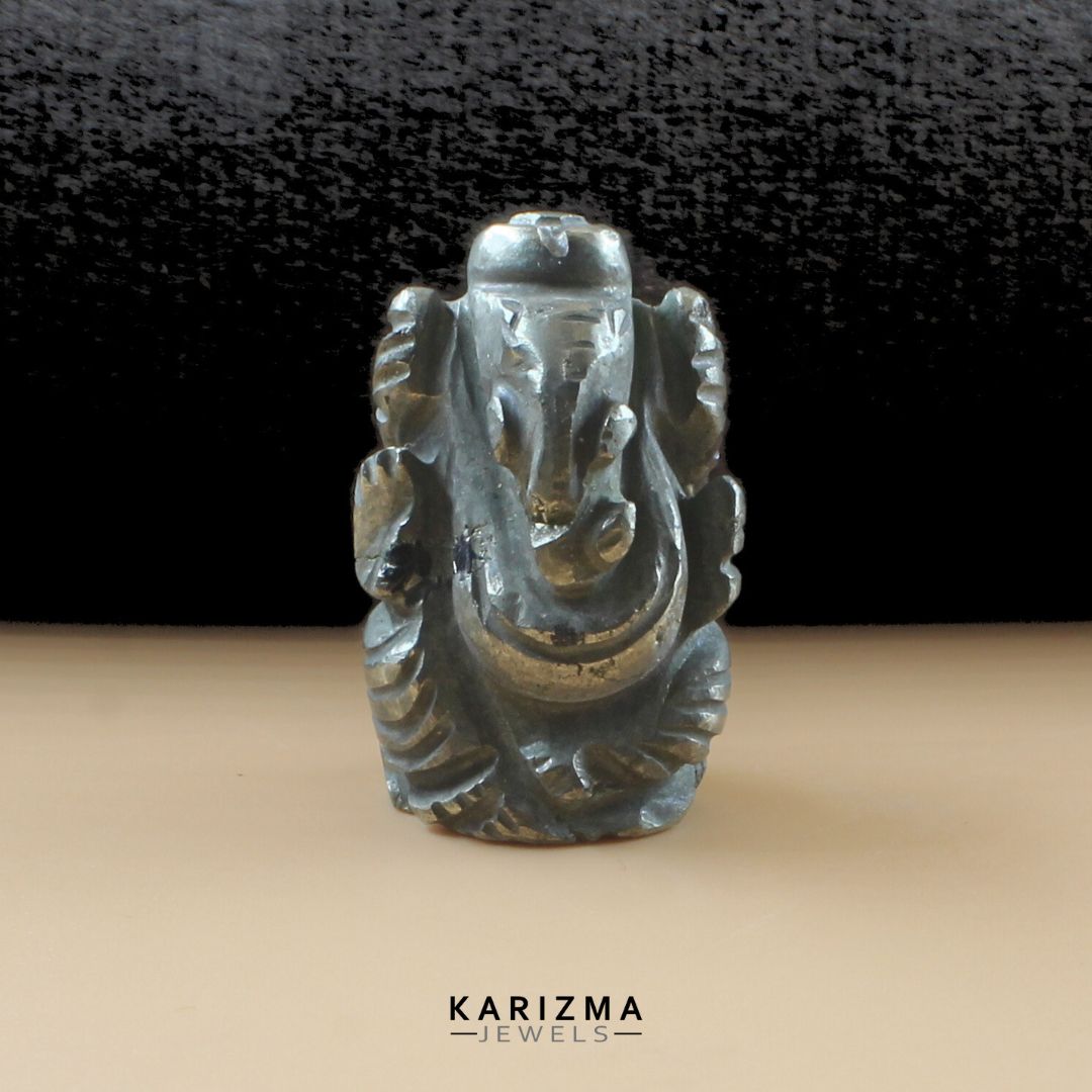 96.95ct lord Ganesha Pyrite Gemstone Idol