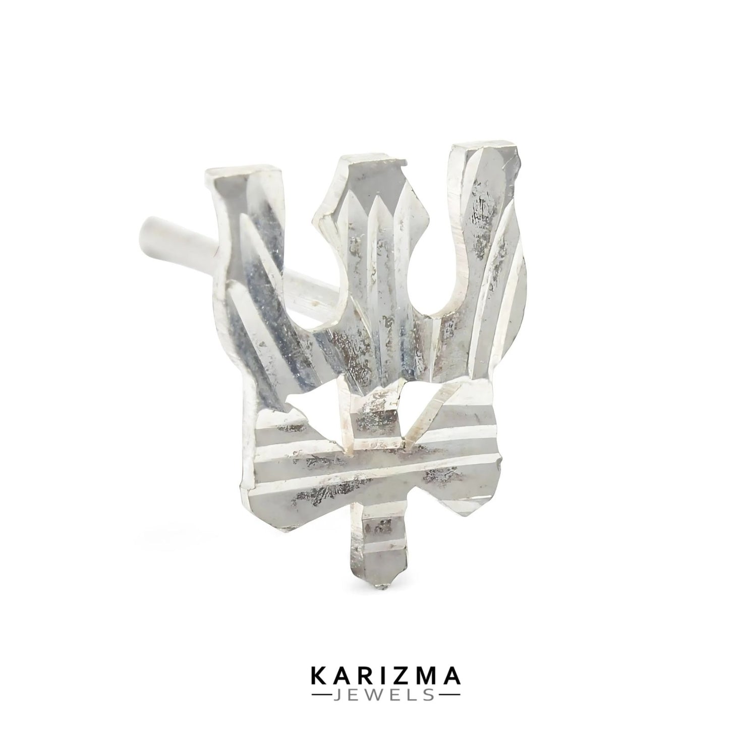 Real Sterling Silver amazing Trishul Single Stud Earring For Men