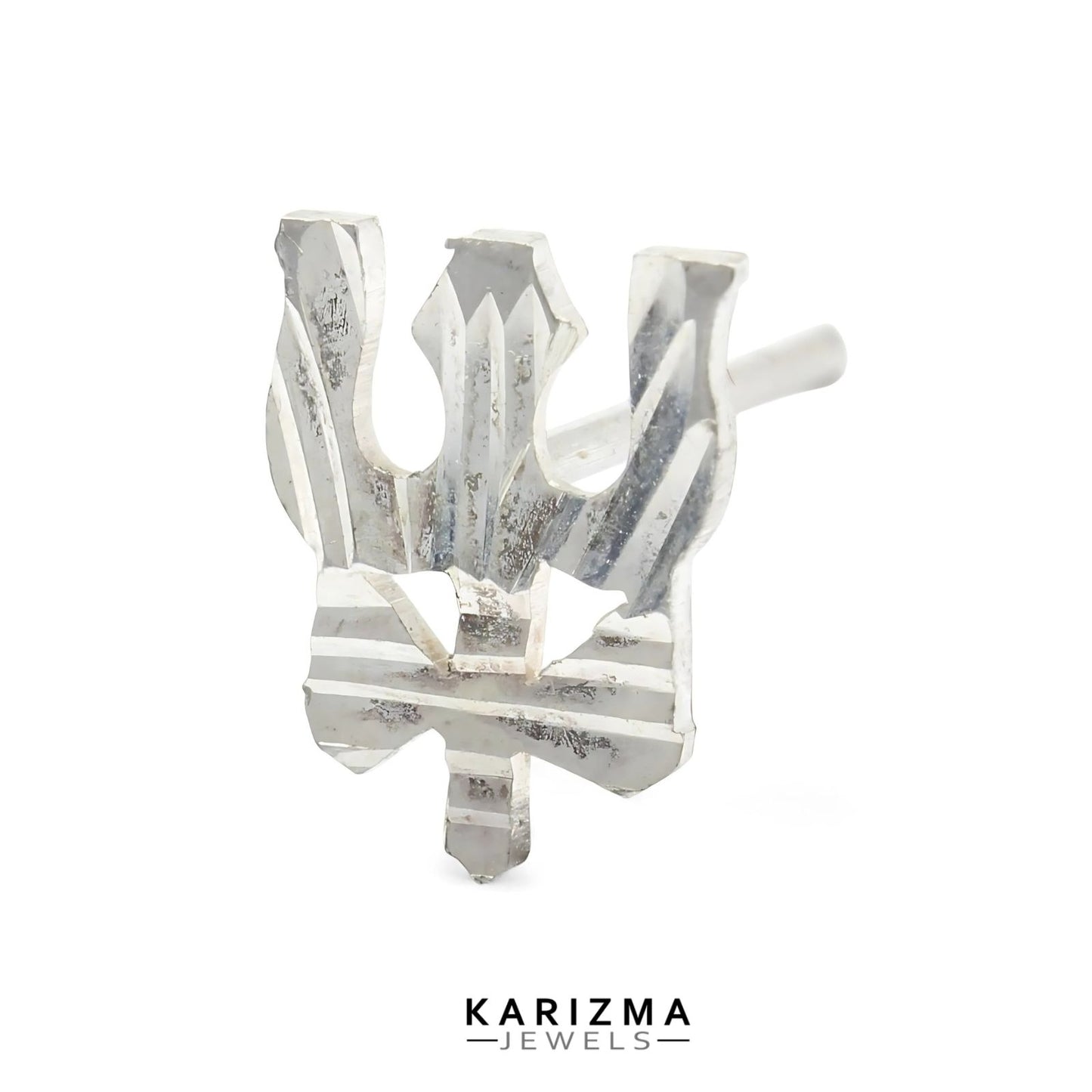 Real Sterling Silver amazing Trishul Single Stud Earring For Men