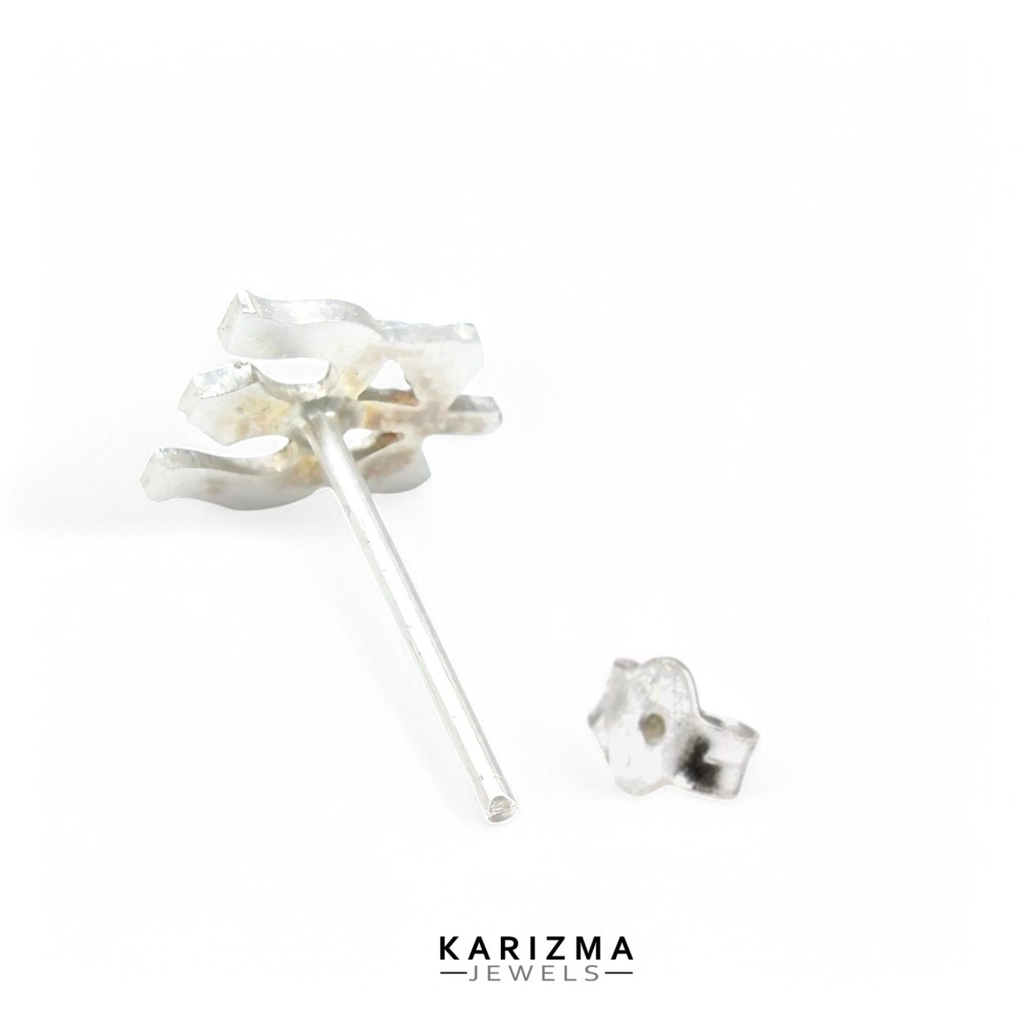 Real Sterling Silver amazing Trishul Single Stud Earring For Men
