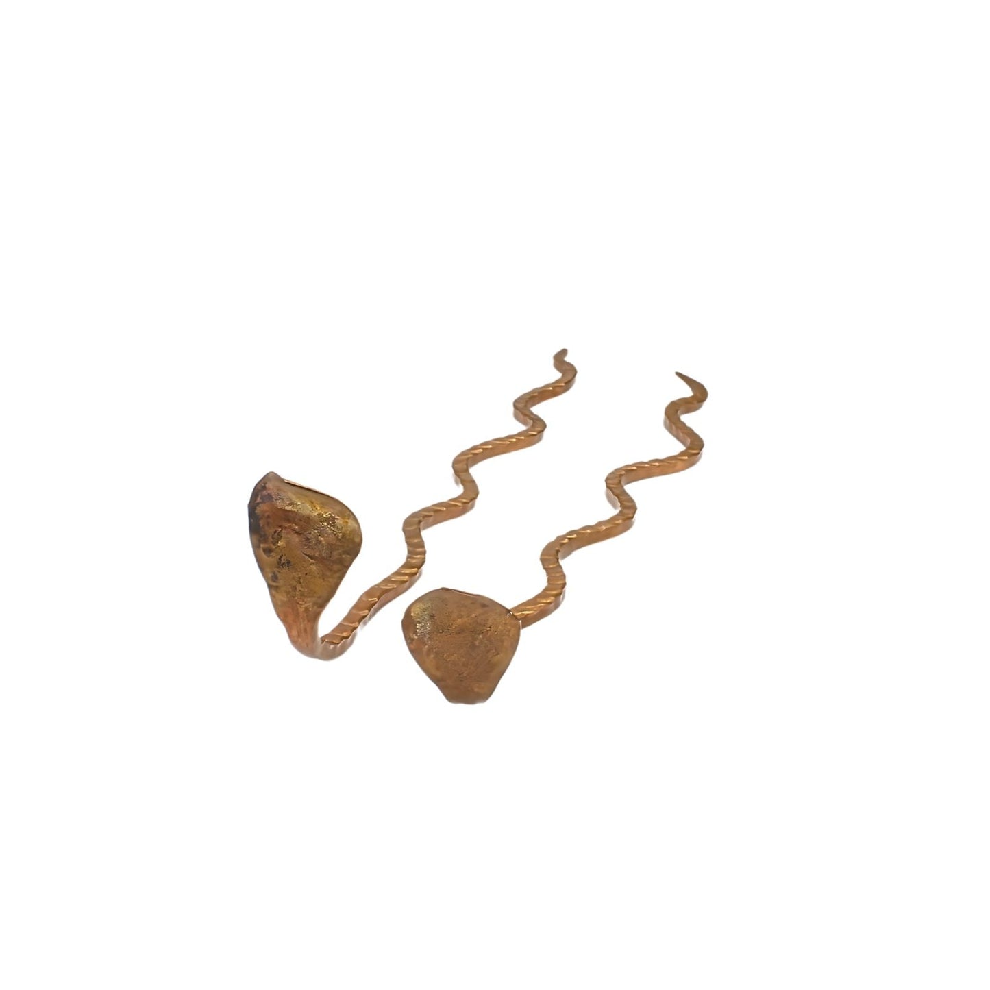 Pure Copper snakes pair - nag Naagin Dosh remedies meditation pooja