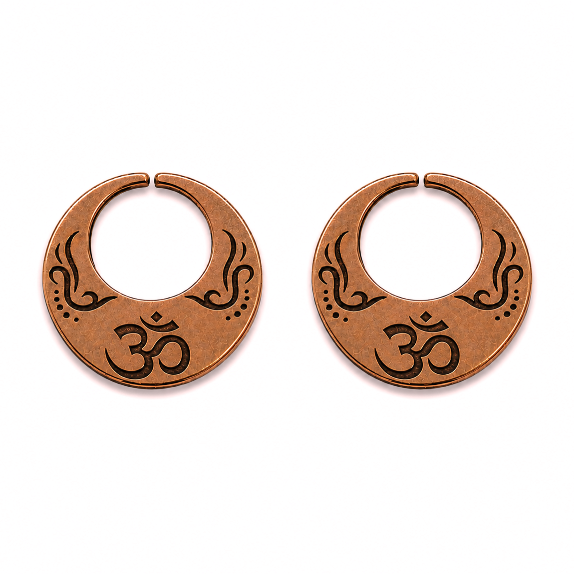 Pure Copper Nanti Earrings – OM Engraved Shiva Earrings
