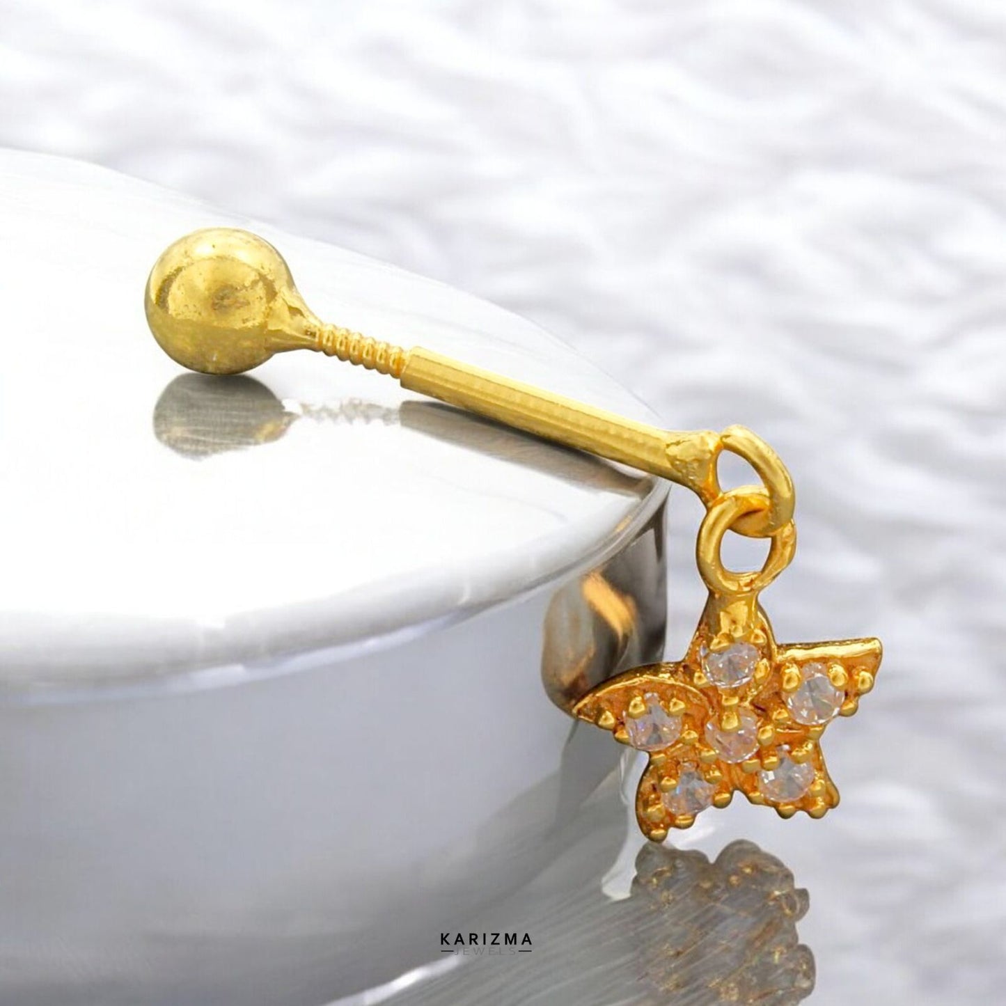 18k Real Gold Bugadi Drops & Danglers CZ Earring for Women and Girls