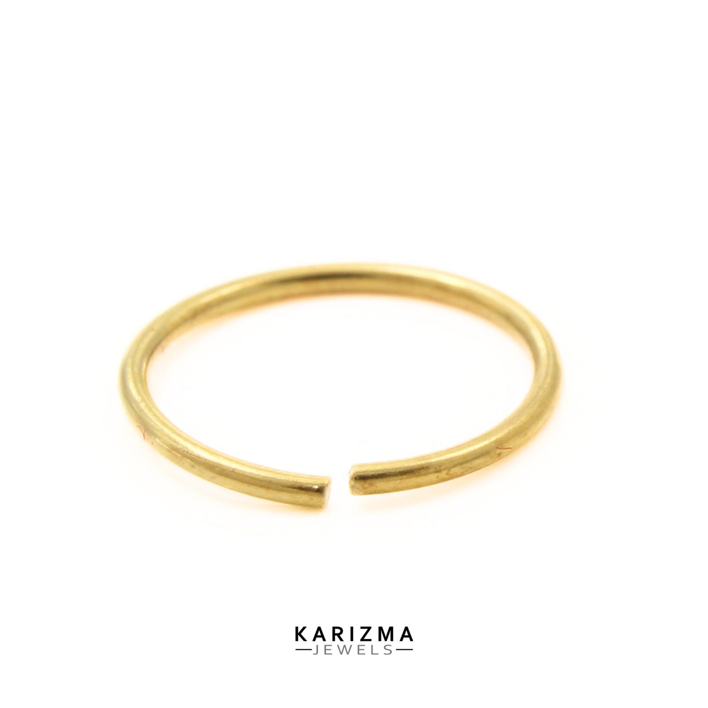 18K Real Gold plain wire nose rings Endless daily wear Nose Hoop Ring 20g