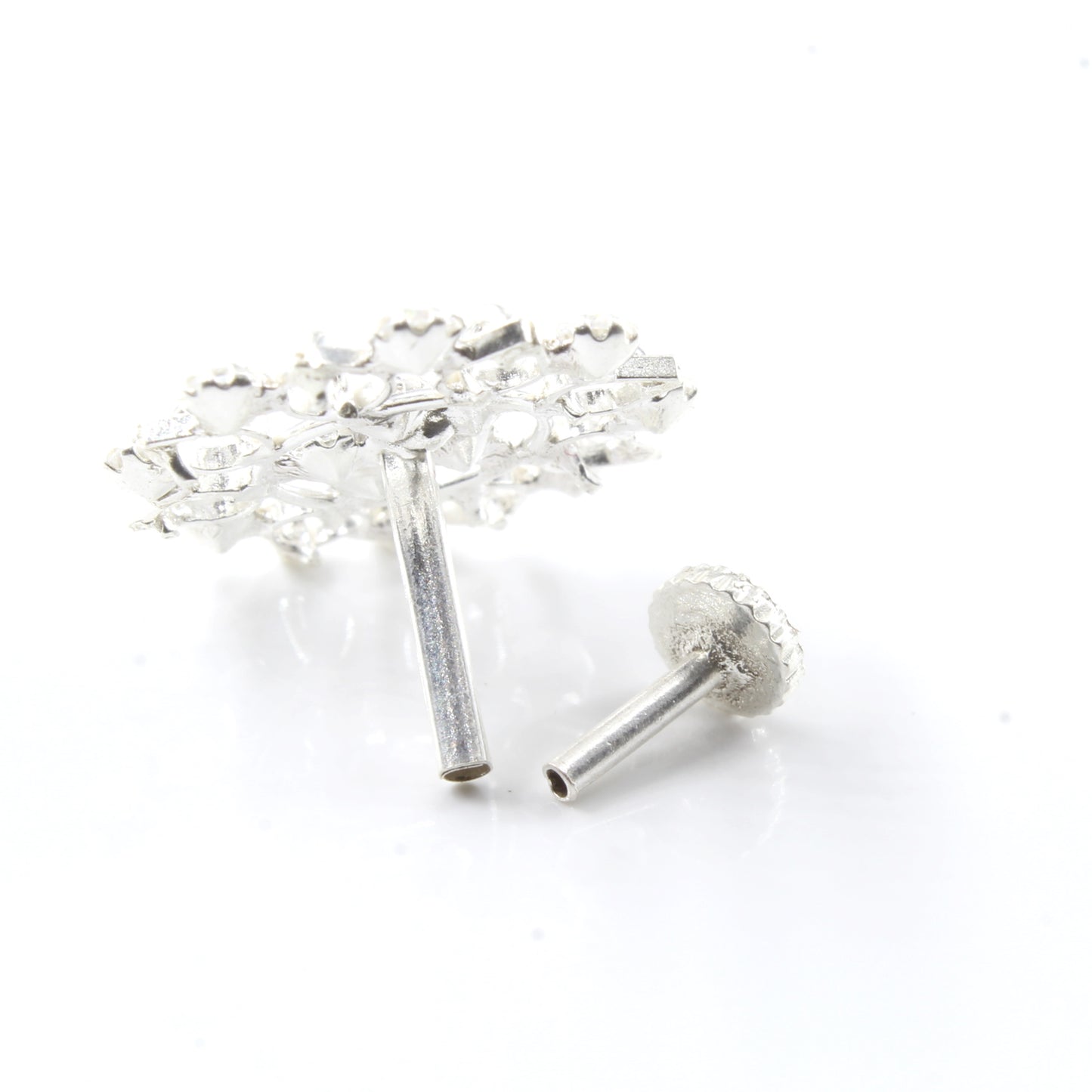 Silver Nose Pin for women with Push pin
