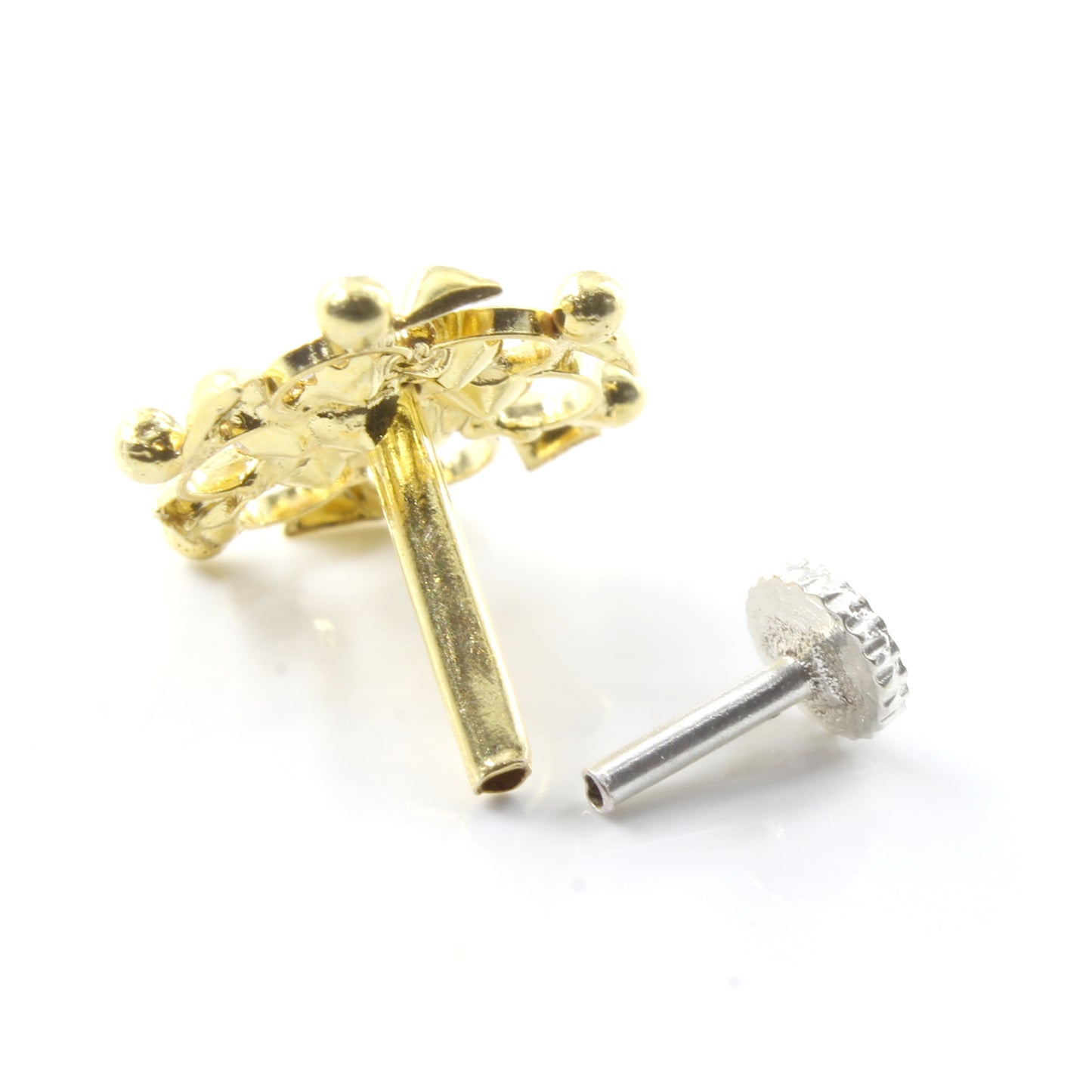 Silver Nose Pin for women with Push pin