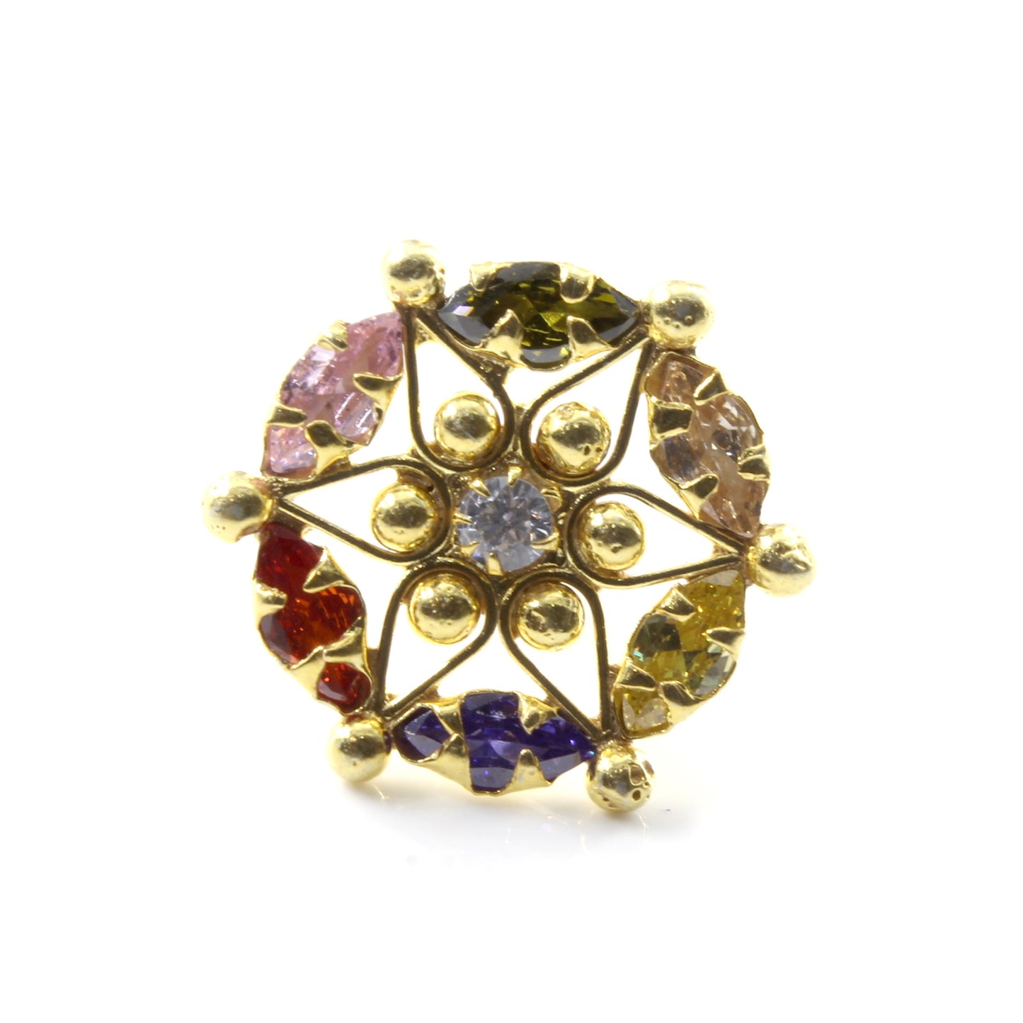 925 Sterling Silver Floral Nose Pin