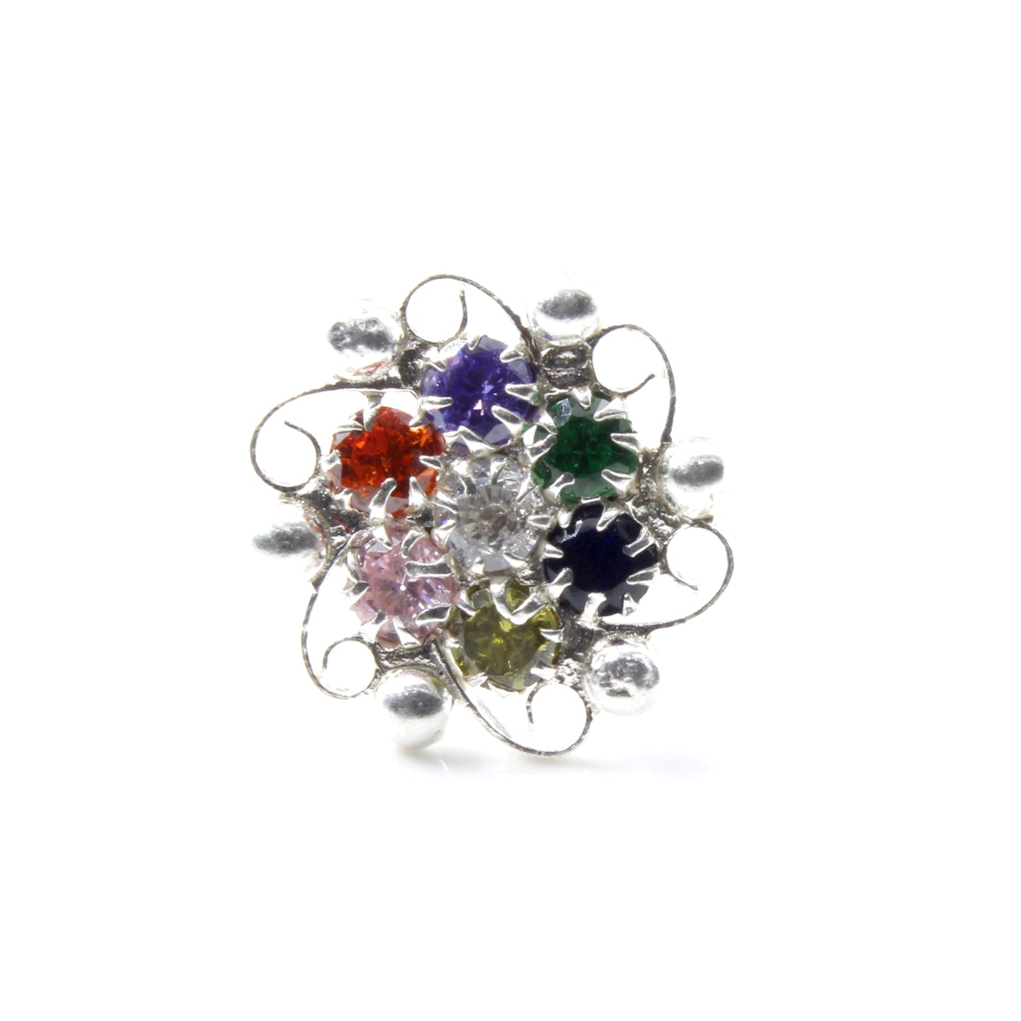Real Sterling Silver CZ Women Nose Stud