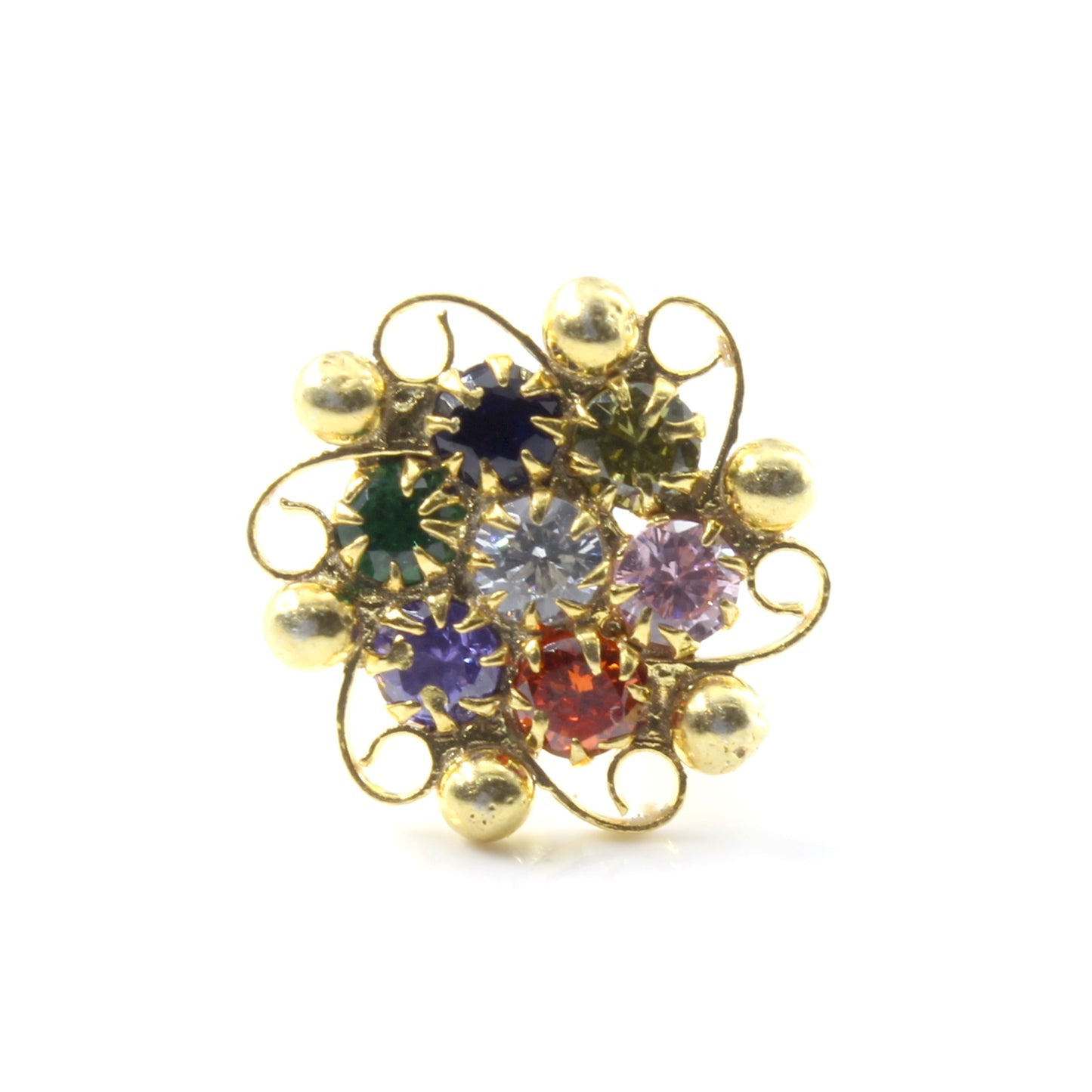 925 Sterling Silver Floral Nose Pin