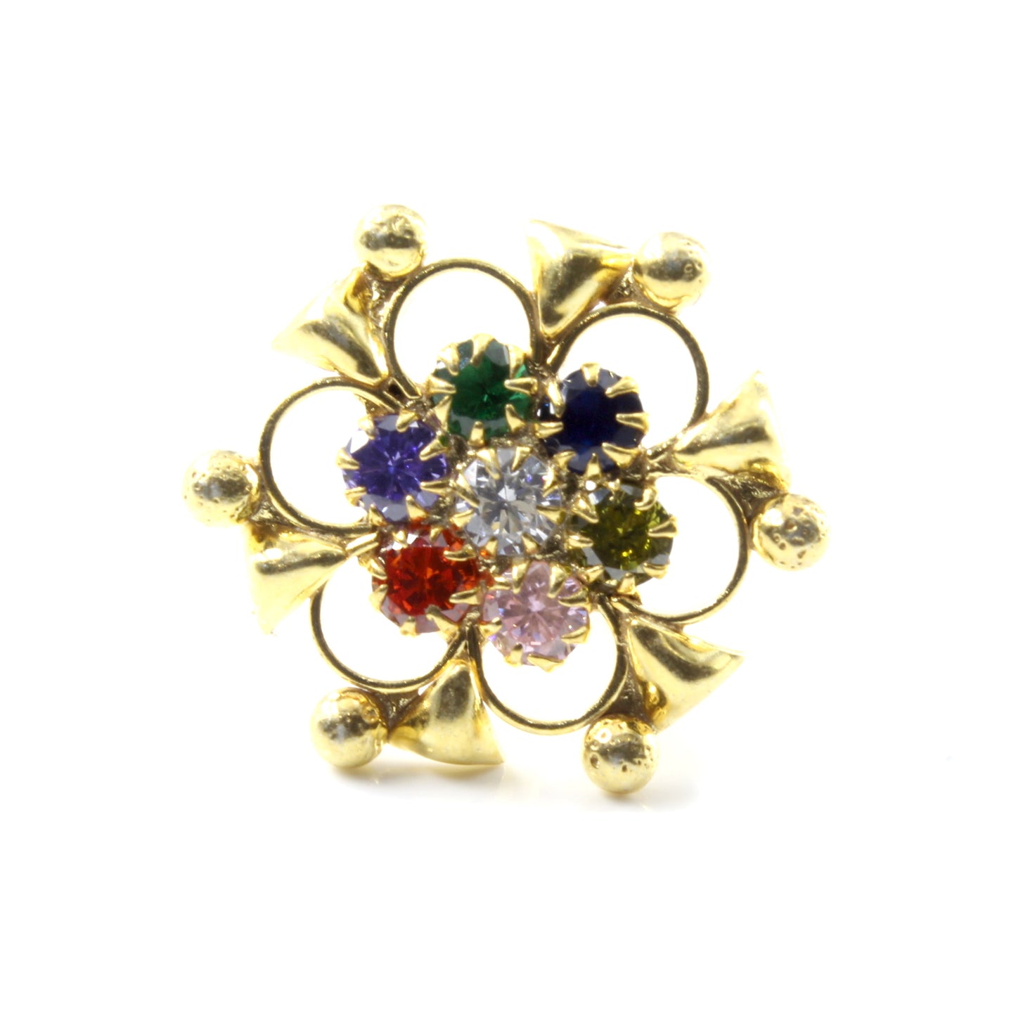 925 Sterling Silver Floral Nose Pin