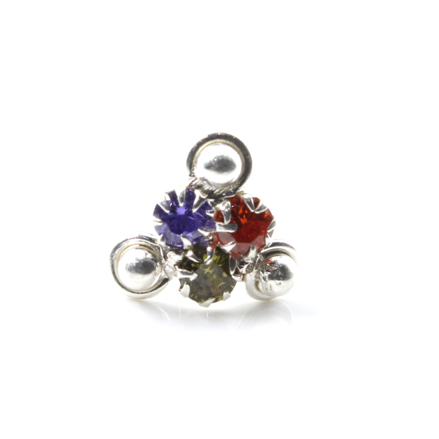 silver nose pin for women