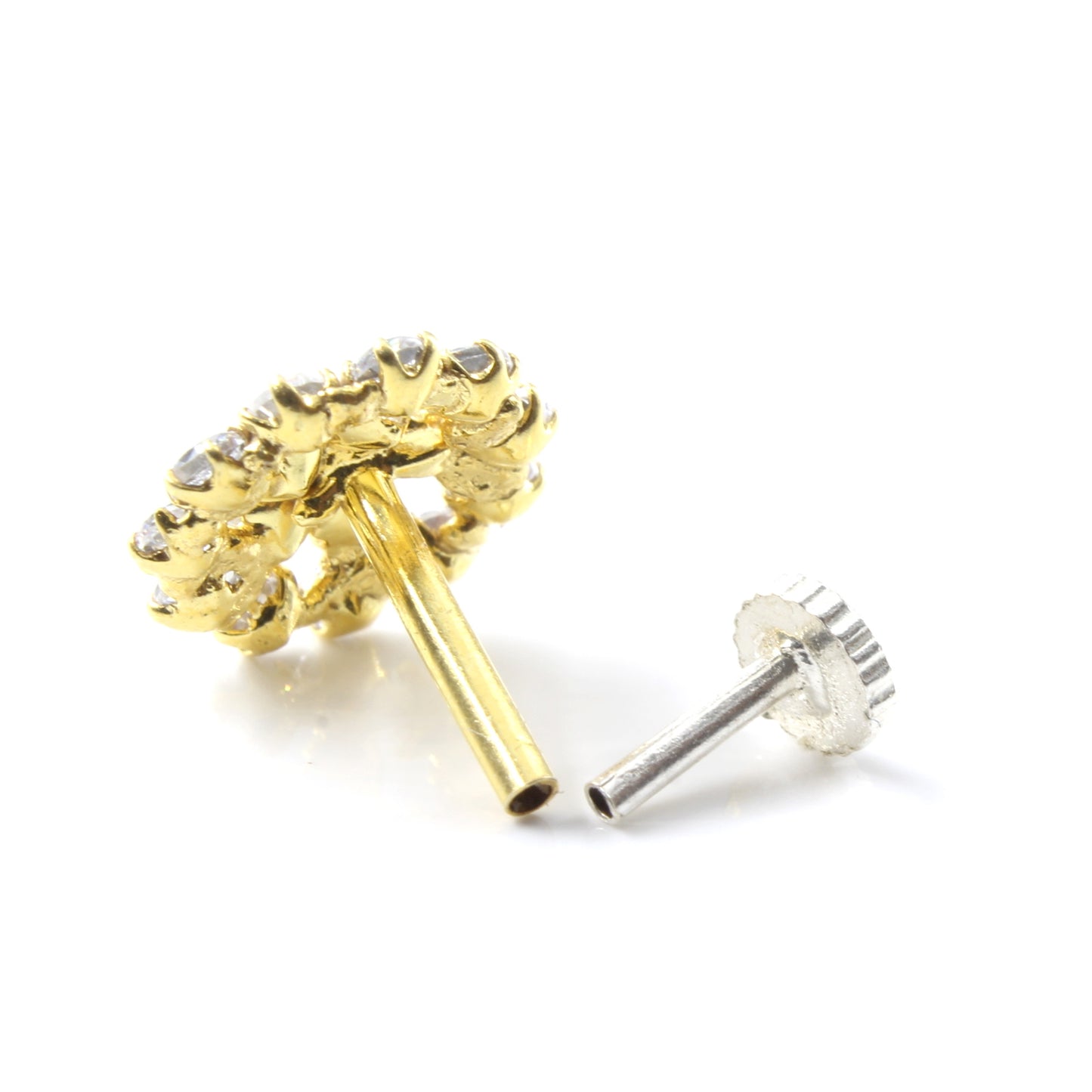 Nose pin for women with Push pin