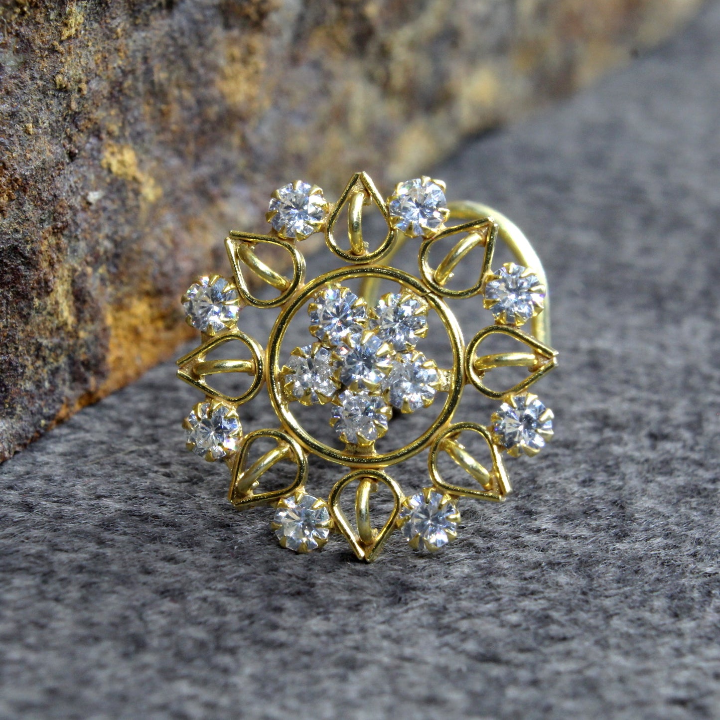 Real Sterling Silver CZ Women party wear Nose Stud