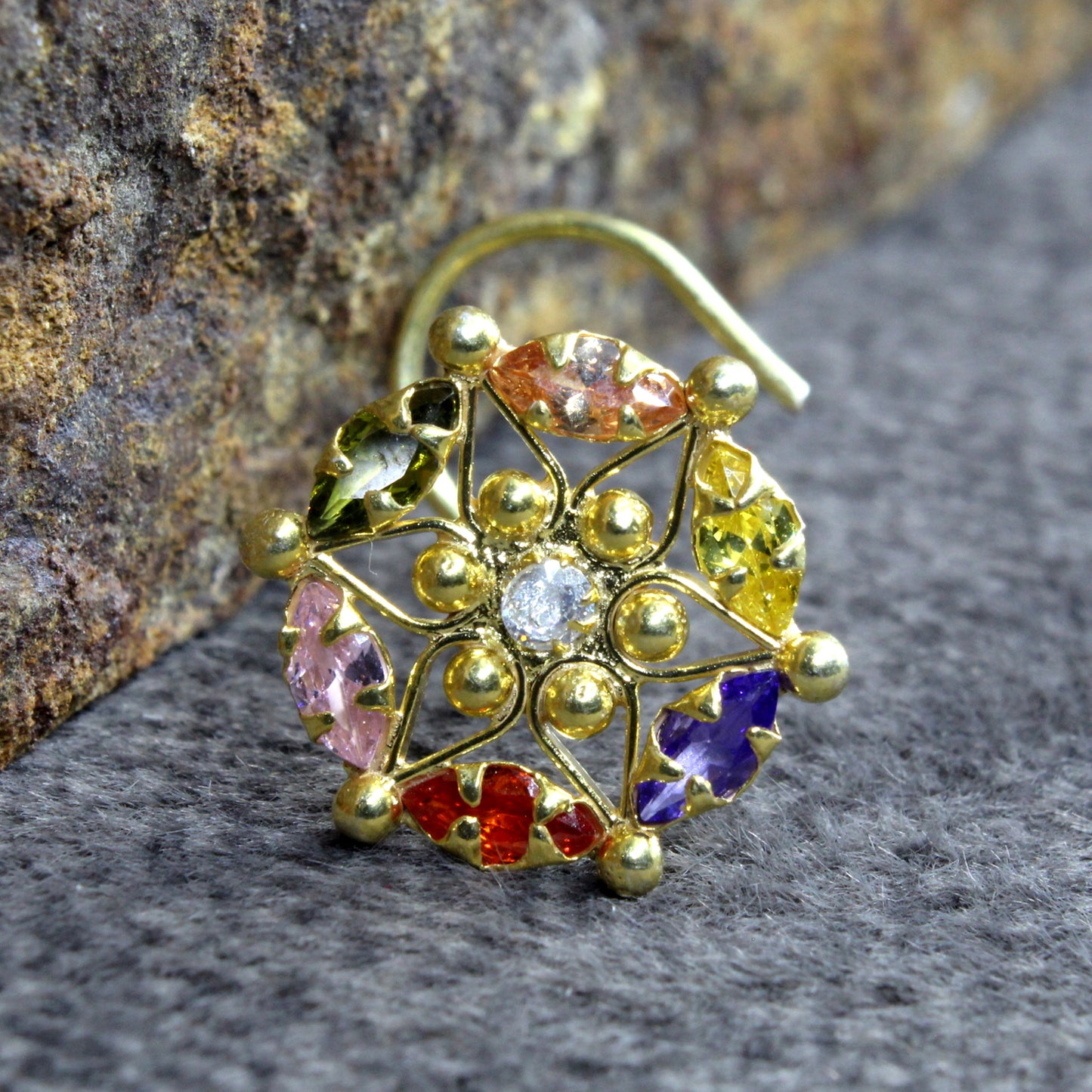 Nath in Silver for ladies with stones
