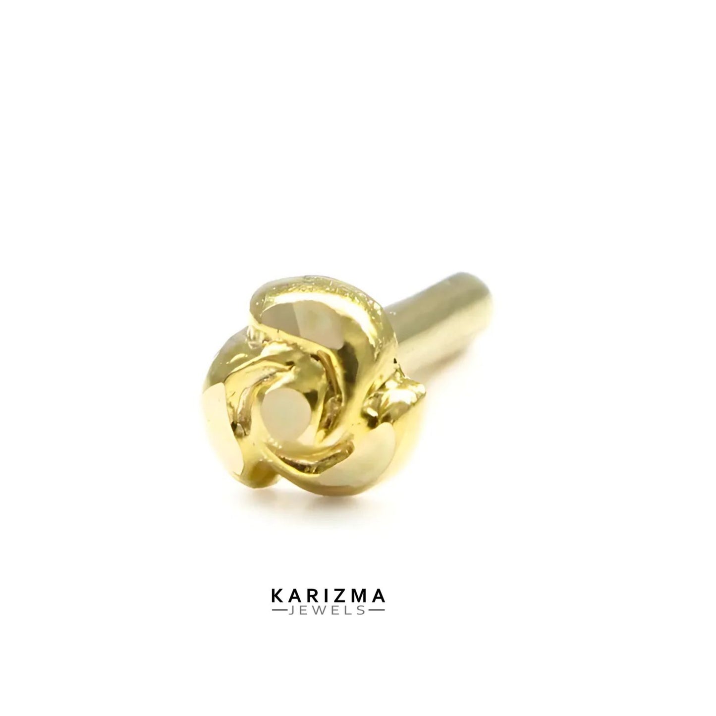 Tiny 14k Real Gold Women Push Pin style Nose Pin