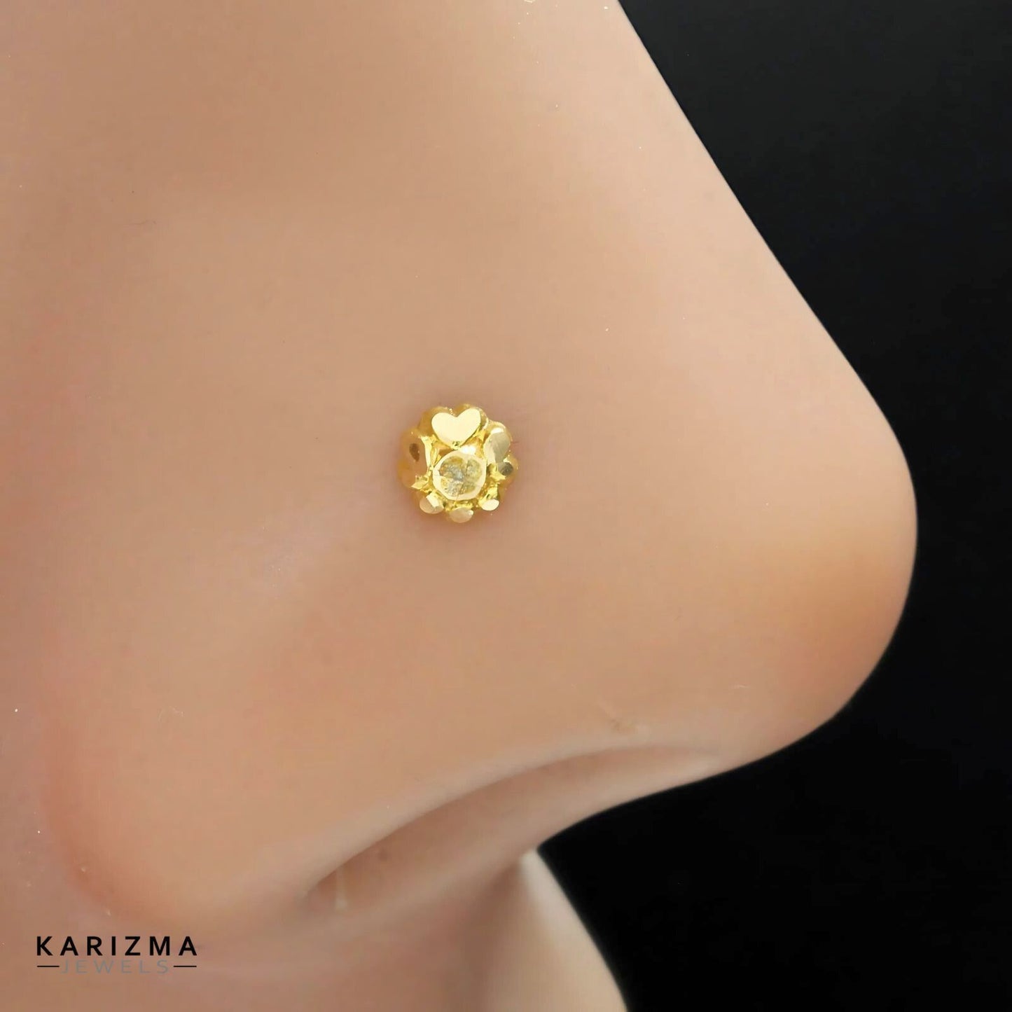 Daily wear 14k Real Gold Women small Nose Pin Push Pin