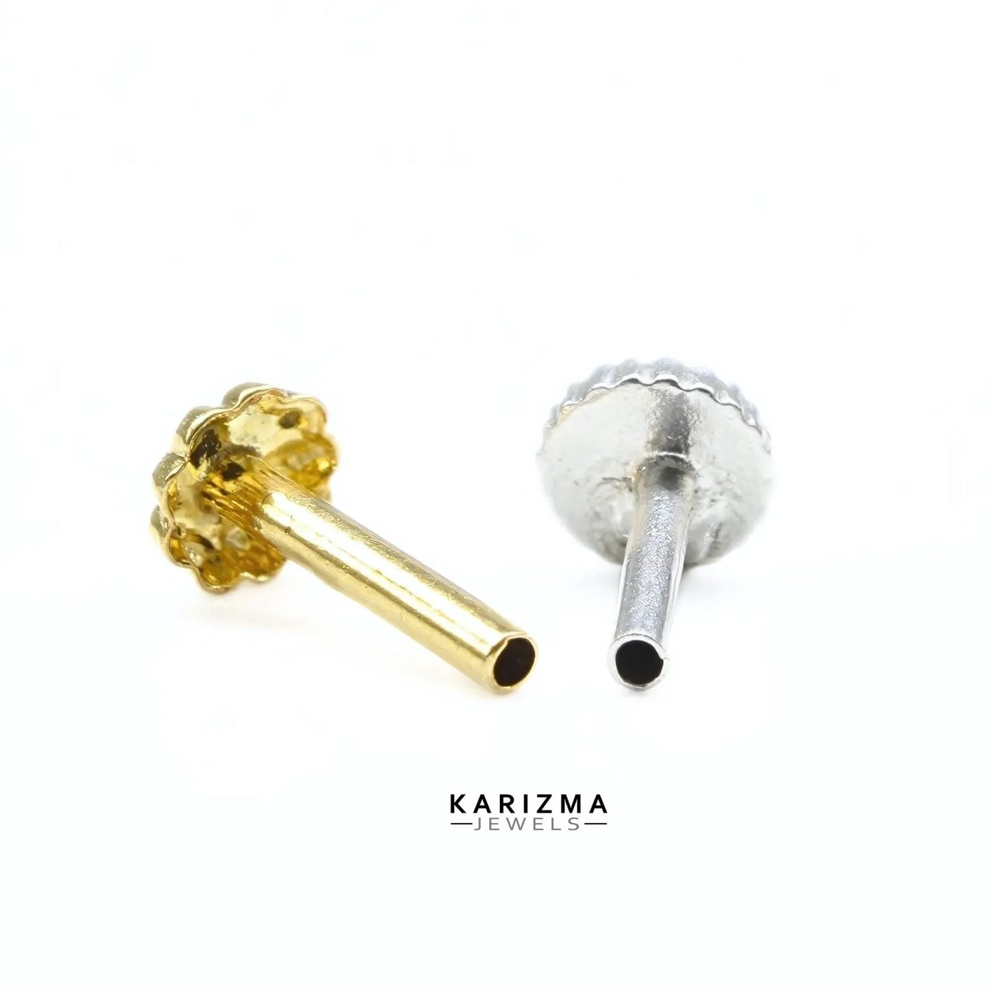 Daily wear 14k Real Gold Women small Nose Pin Push Pin
