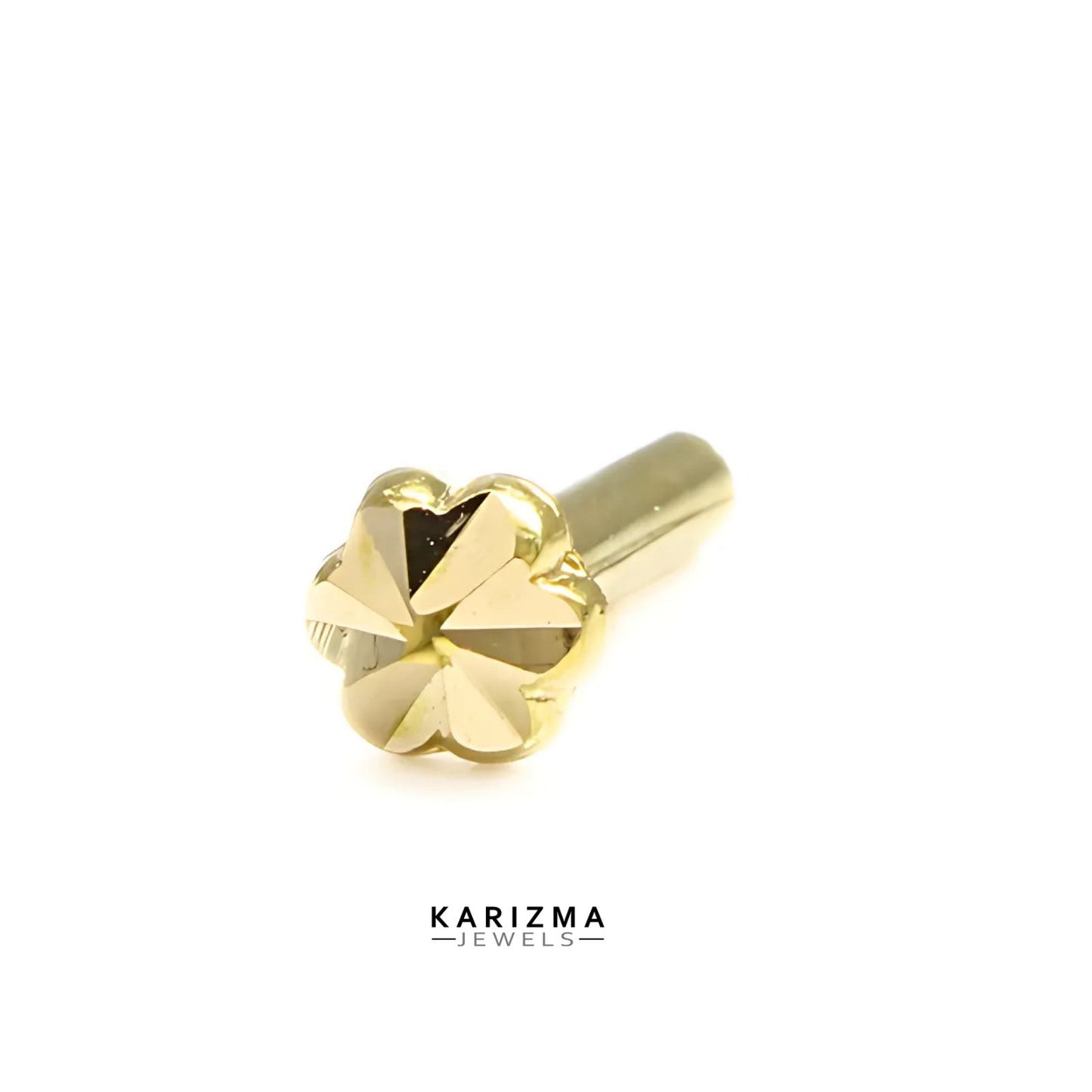 14k Real Gold Women floral stylish Tiny Nose Pin Push Pin