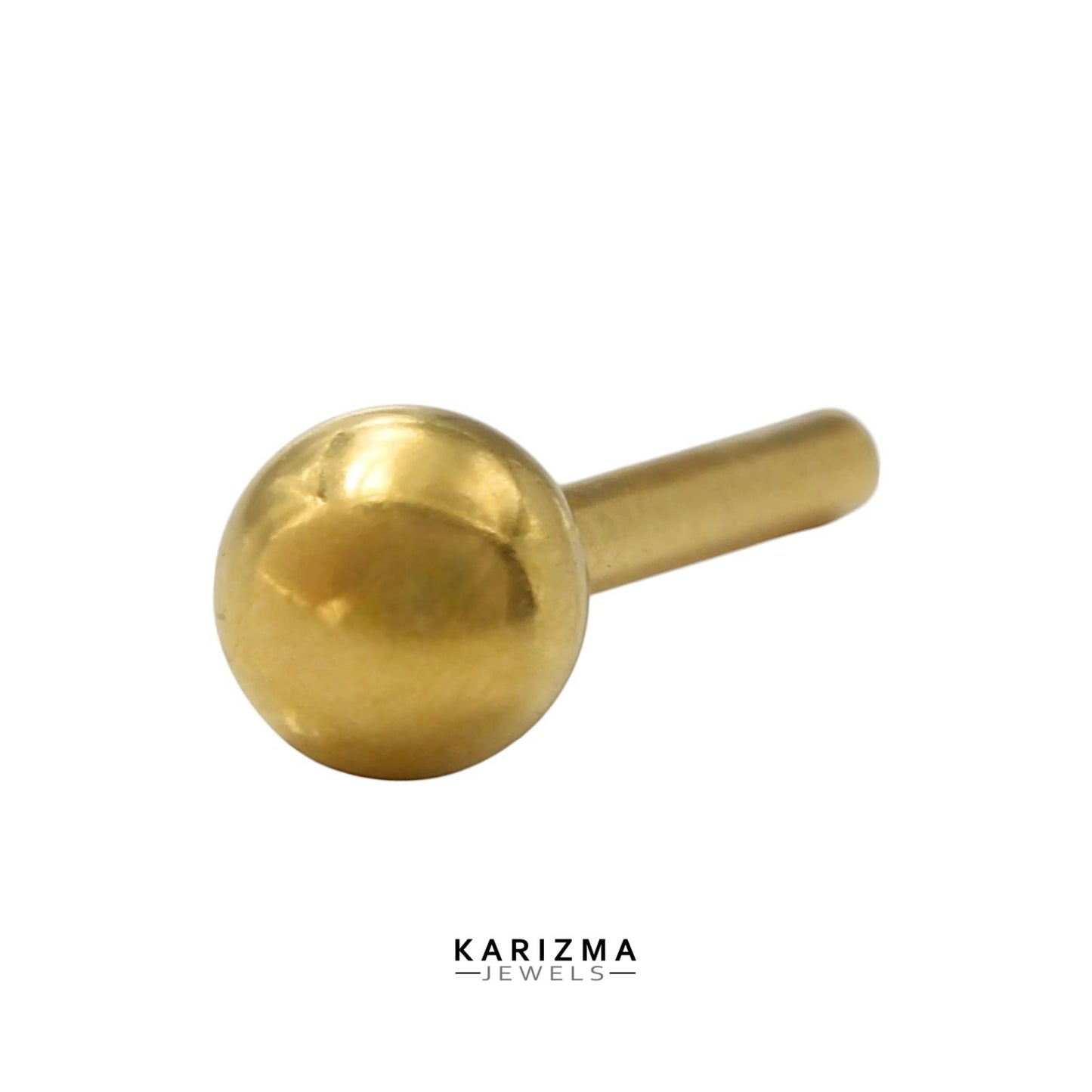 14K Real Gold Women Round Nose Pin nose ring Push Pin