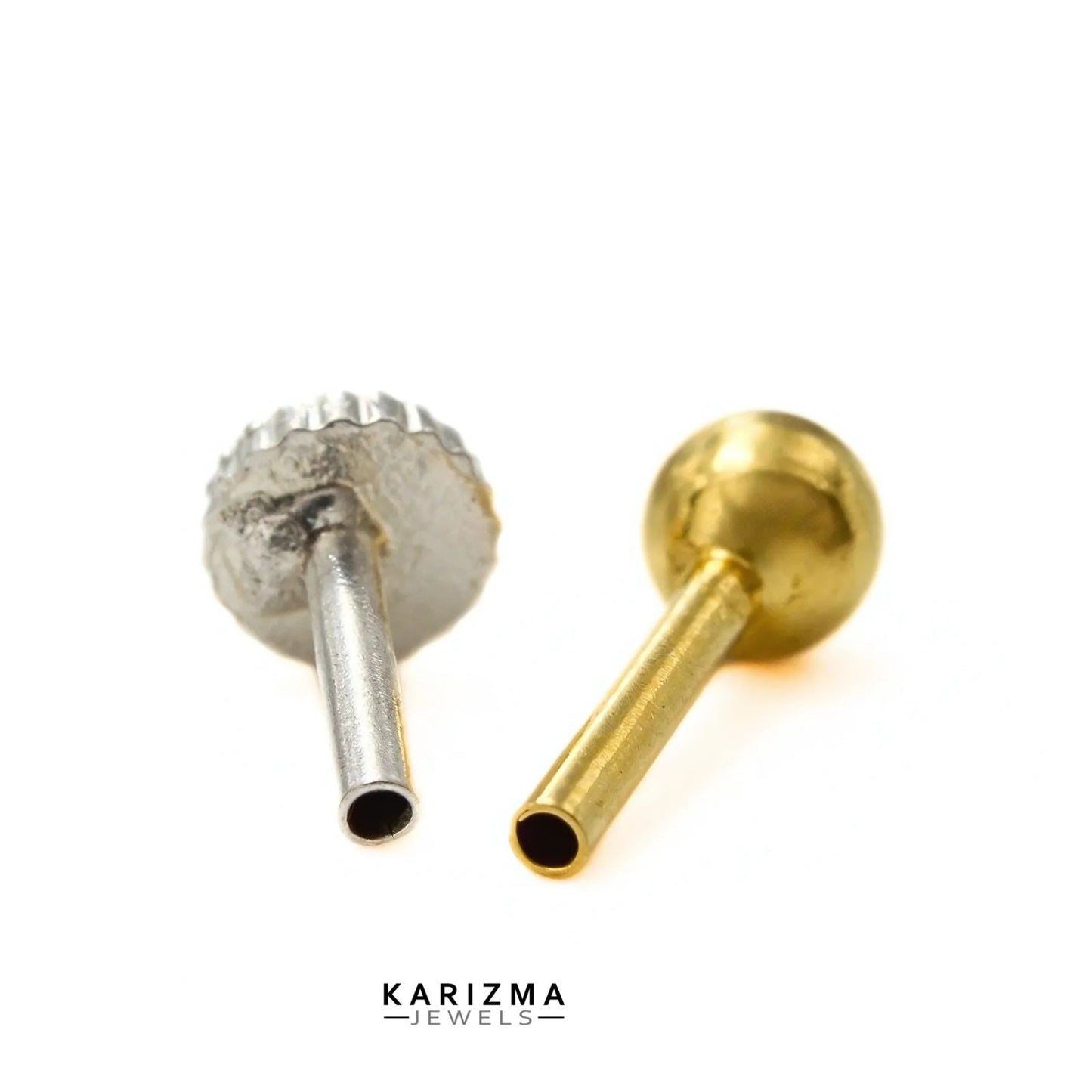 14K Real Gold Women Round Nose Pin nose ring Push Pin